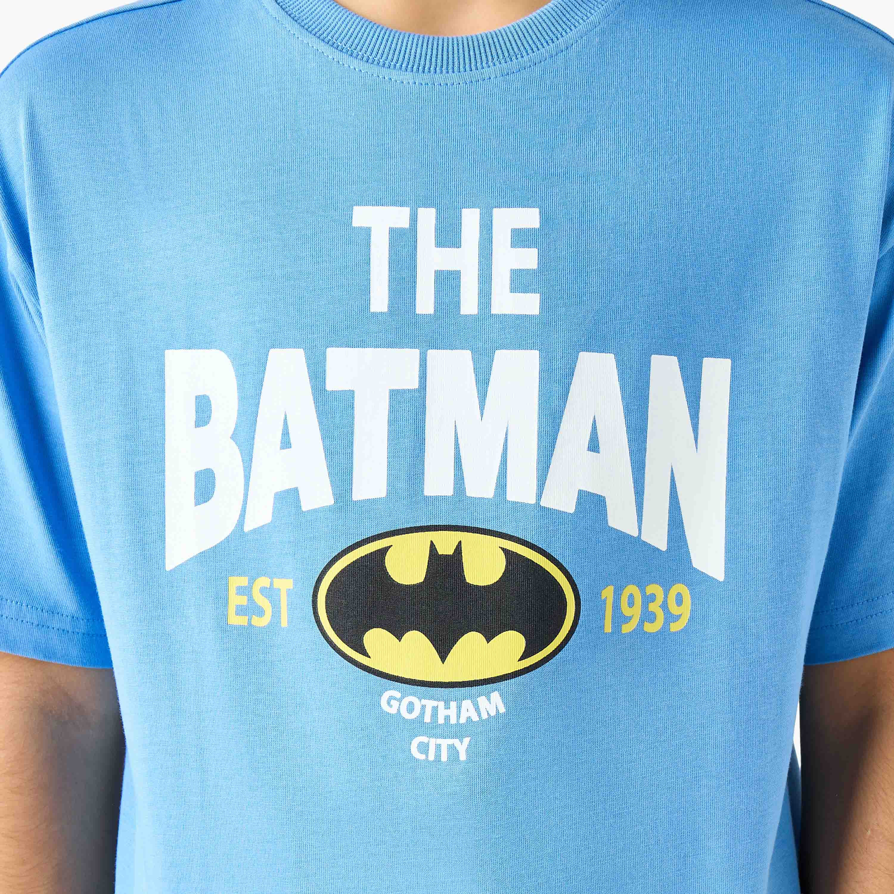 تيشيرت بياقة ضيقة وأكمام قصيرة وطبعات باتمان-boys-clothing-tshirtsandpolos-image-1