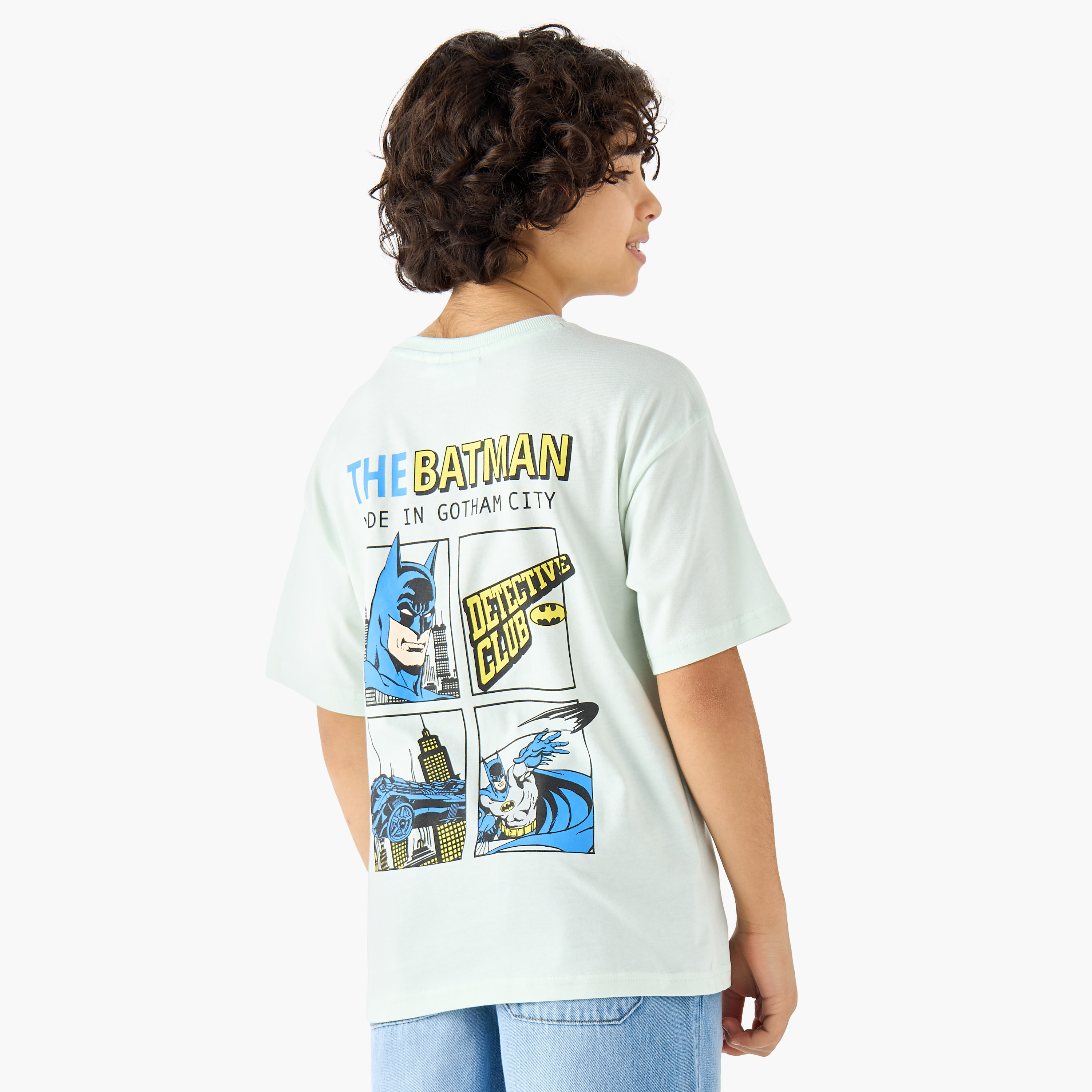 تيشيرت بياقة ضيقة وأكمام قصيرة وطبعات باتمان-boys-clothing-tshirtsandpolos-image-5