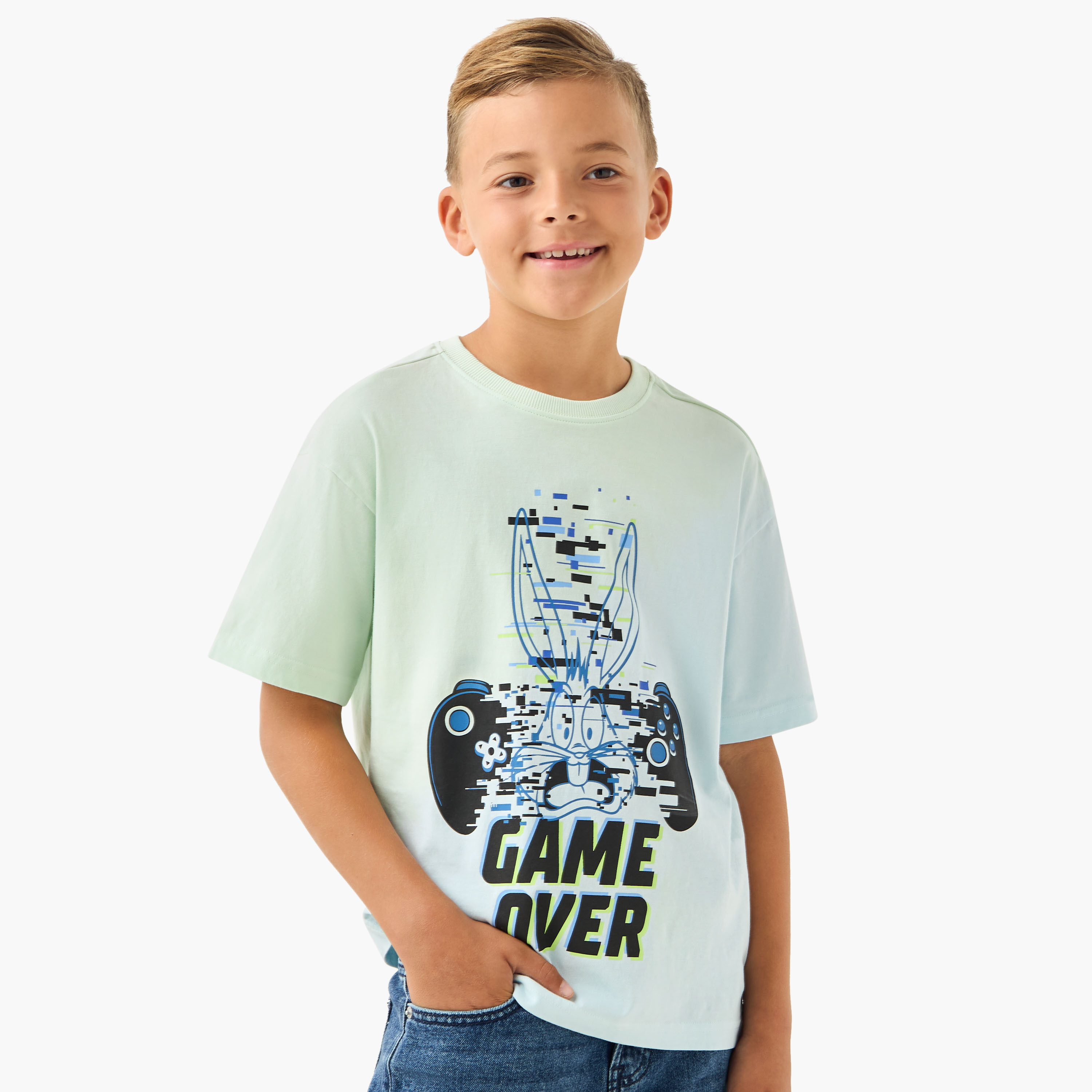 Crew Neck Short Sleeve T-shirt with Bugs Bunny Print-boys-clothing-tshirtsandpolos-image-1