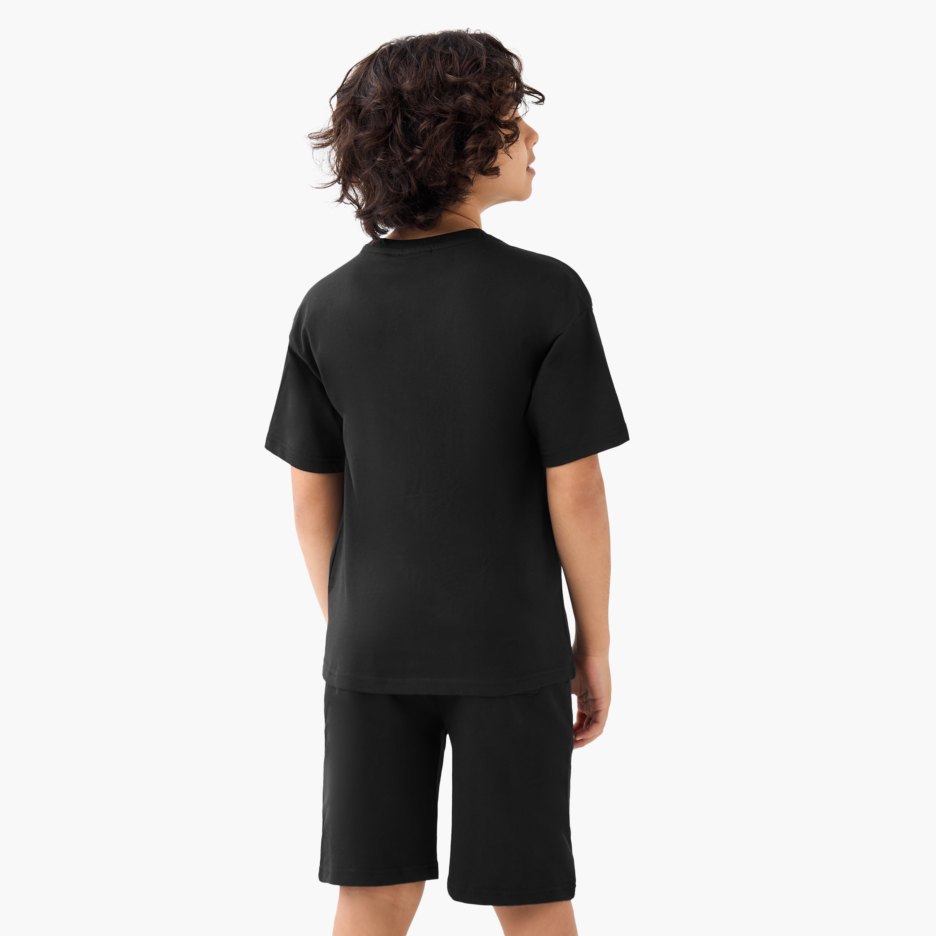 Crew Neck Short Sleeves T-shirt and Shorts Set with Batman Print-boys-clothing-setsandcoords-image-4