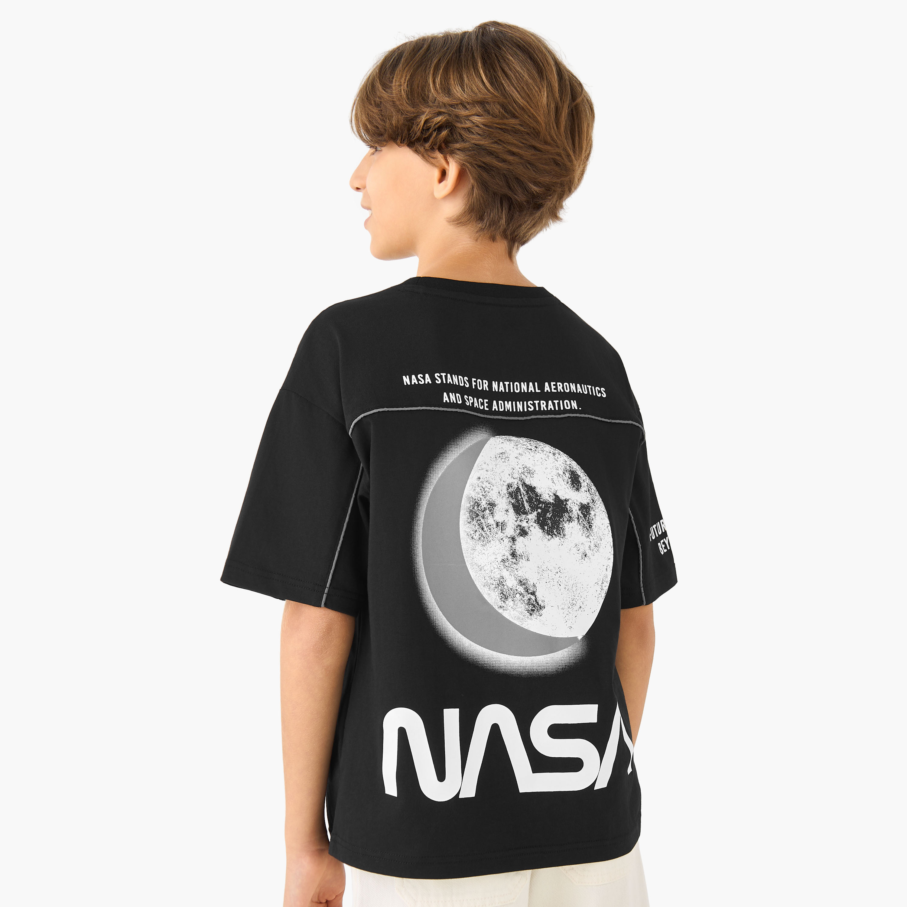 NASA Crew Neck Short Sleeves T-shirt with Graphic Print-boys-clothing-tshirtsandpolos-image-1