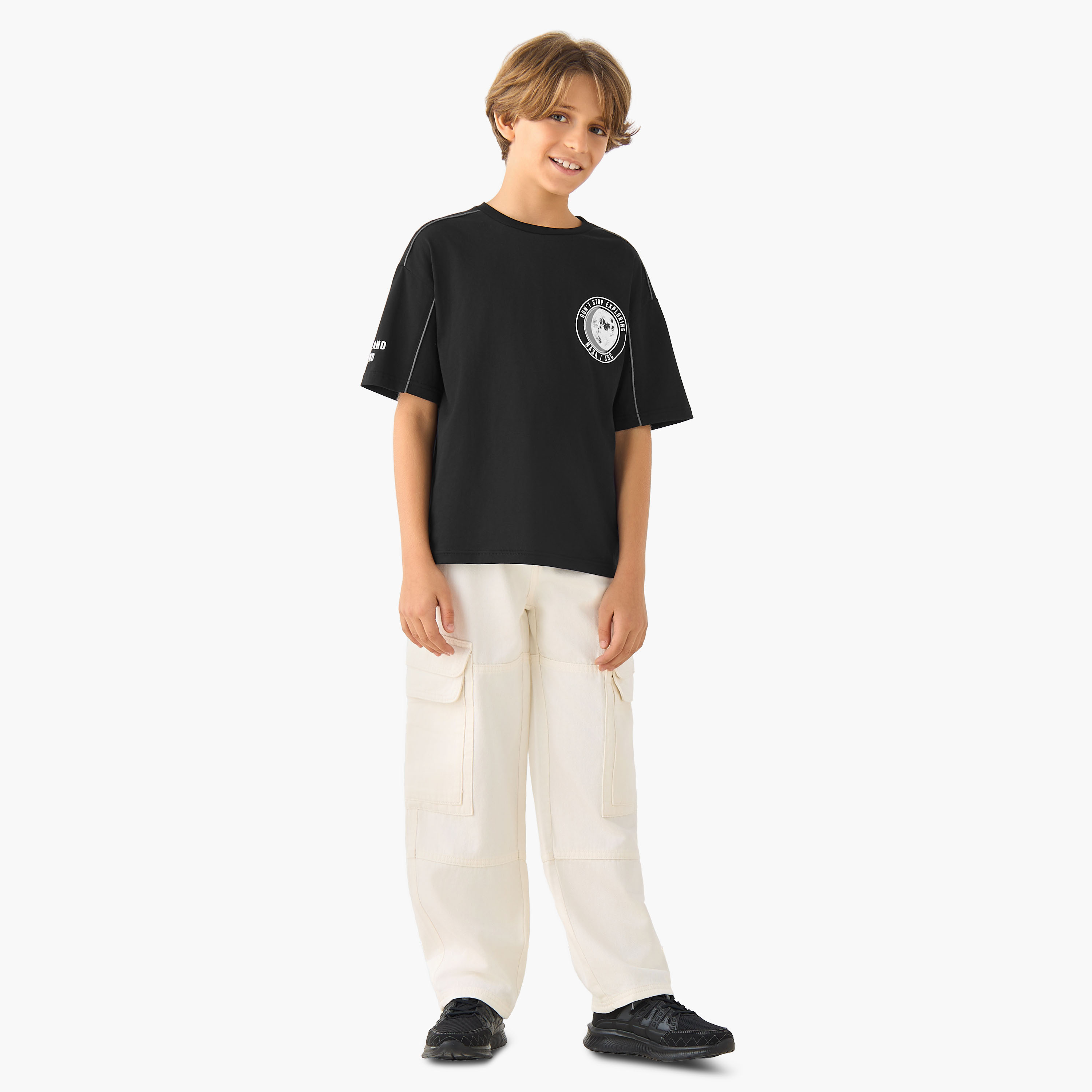 NASA Crew Neck Short Sleeves T-shirt with Graphic Print-boys-clothing-tshirtsandpolos-image-2