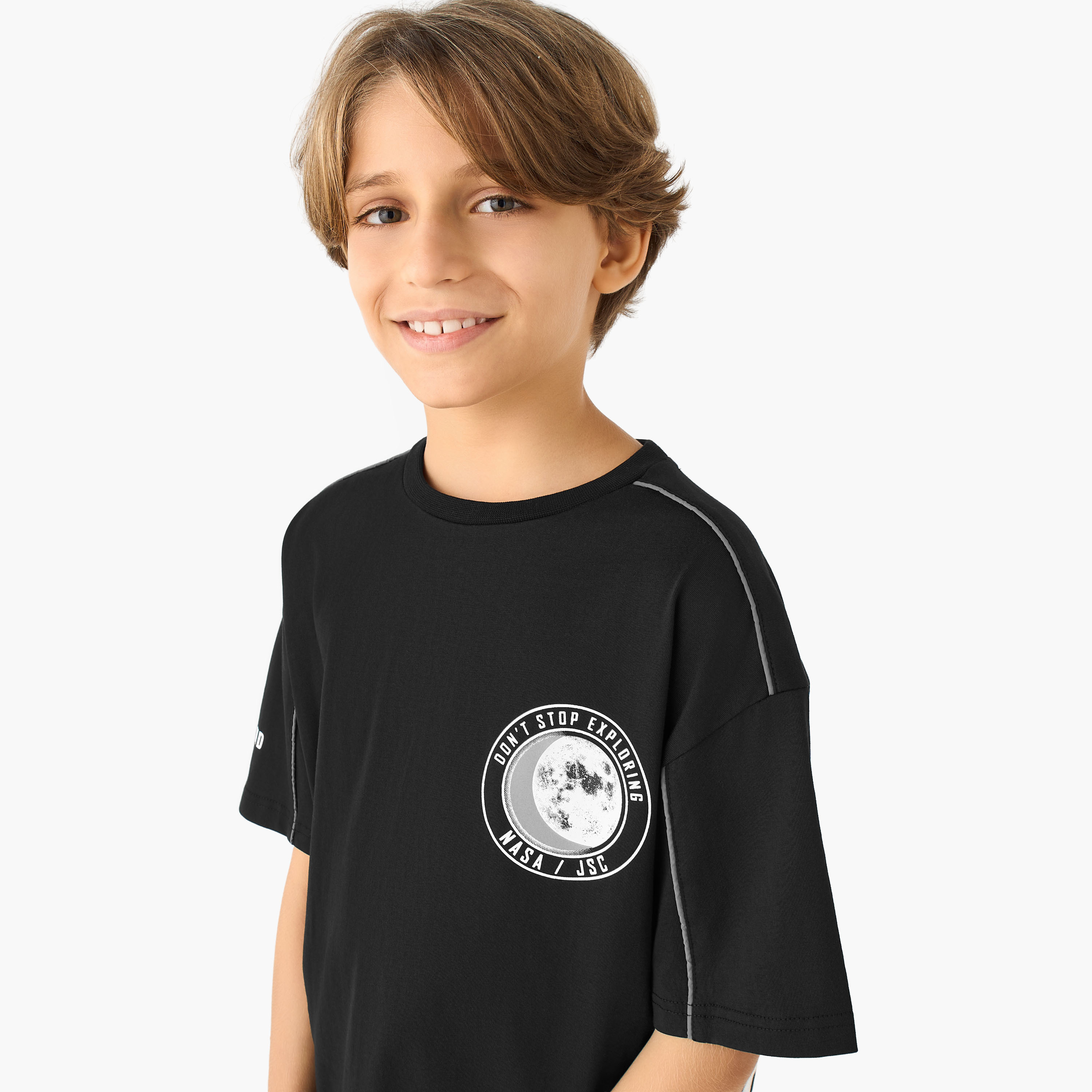 NASA Crew Neck Short Sleeves T-shirt with Graphic Print-boys-clothing-tshirtsandpolos-image-4