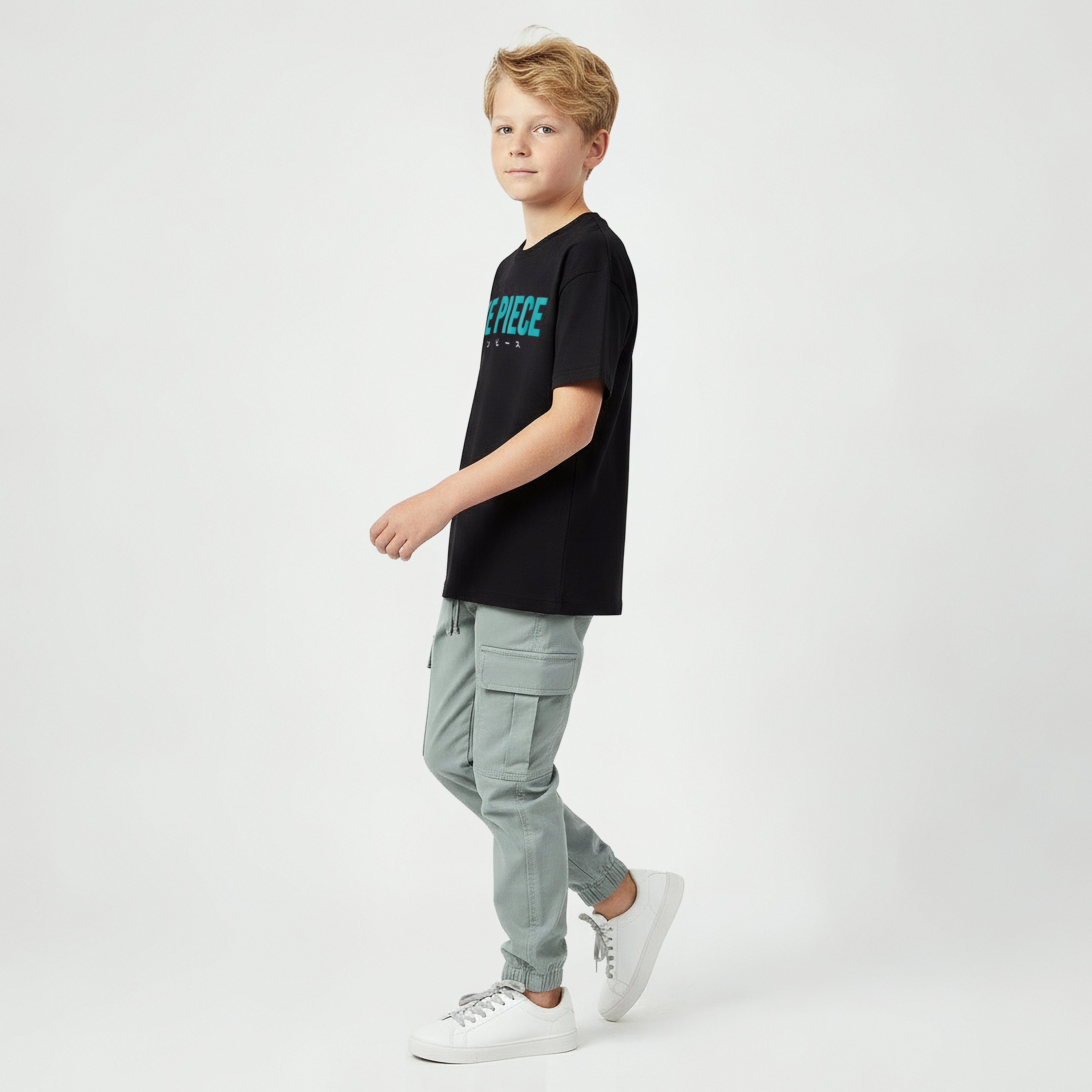Netflix Crew Neck Short Sleeves T-shirt with One Piece Print-boys-clothing-tshirtsandpolos-image-2