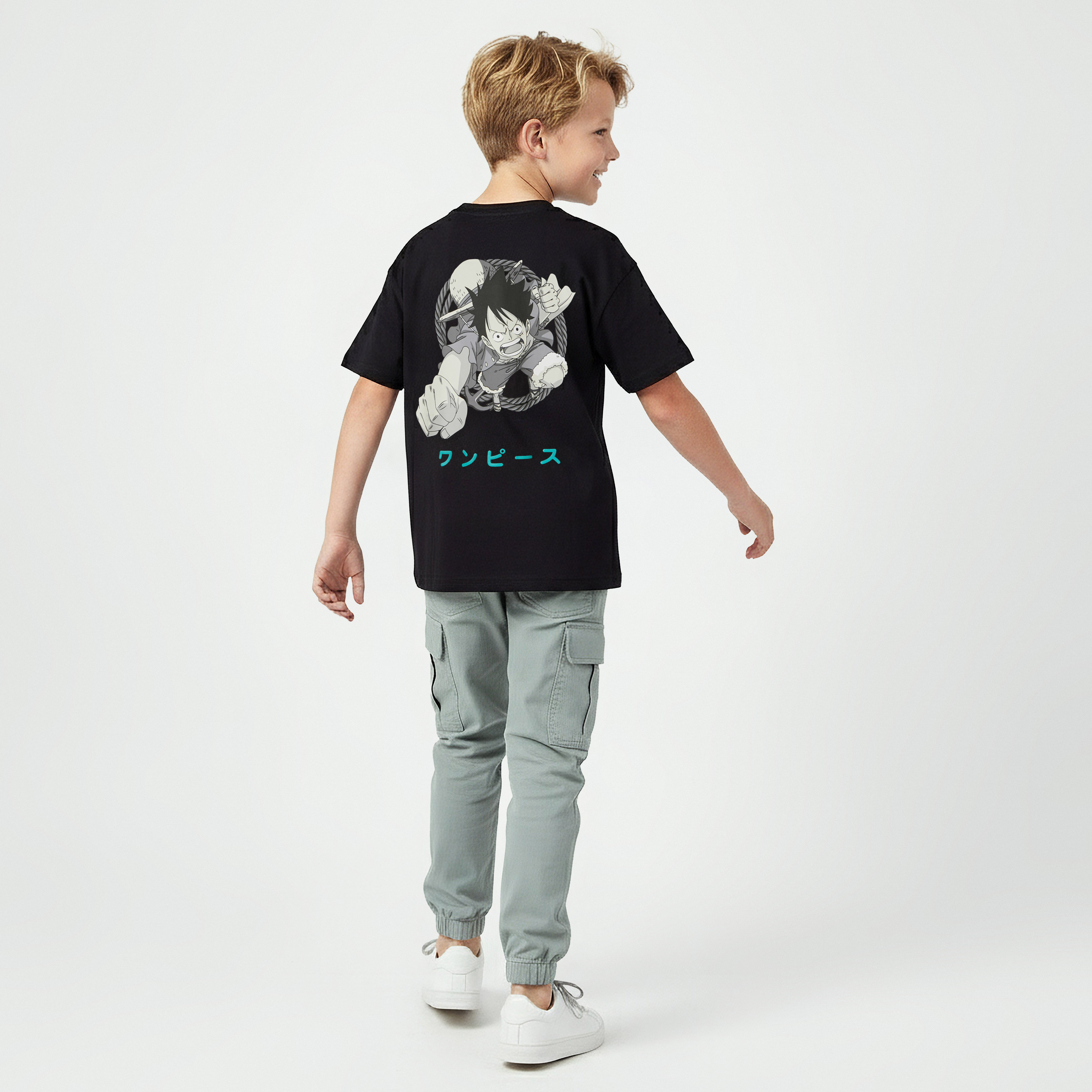 Netflix Crew Neck Short Sleeves T-shirt with One Piece Print-boys-clothing-tshirtsandpolos-image-3