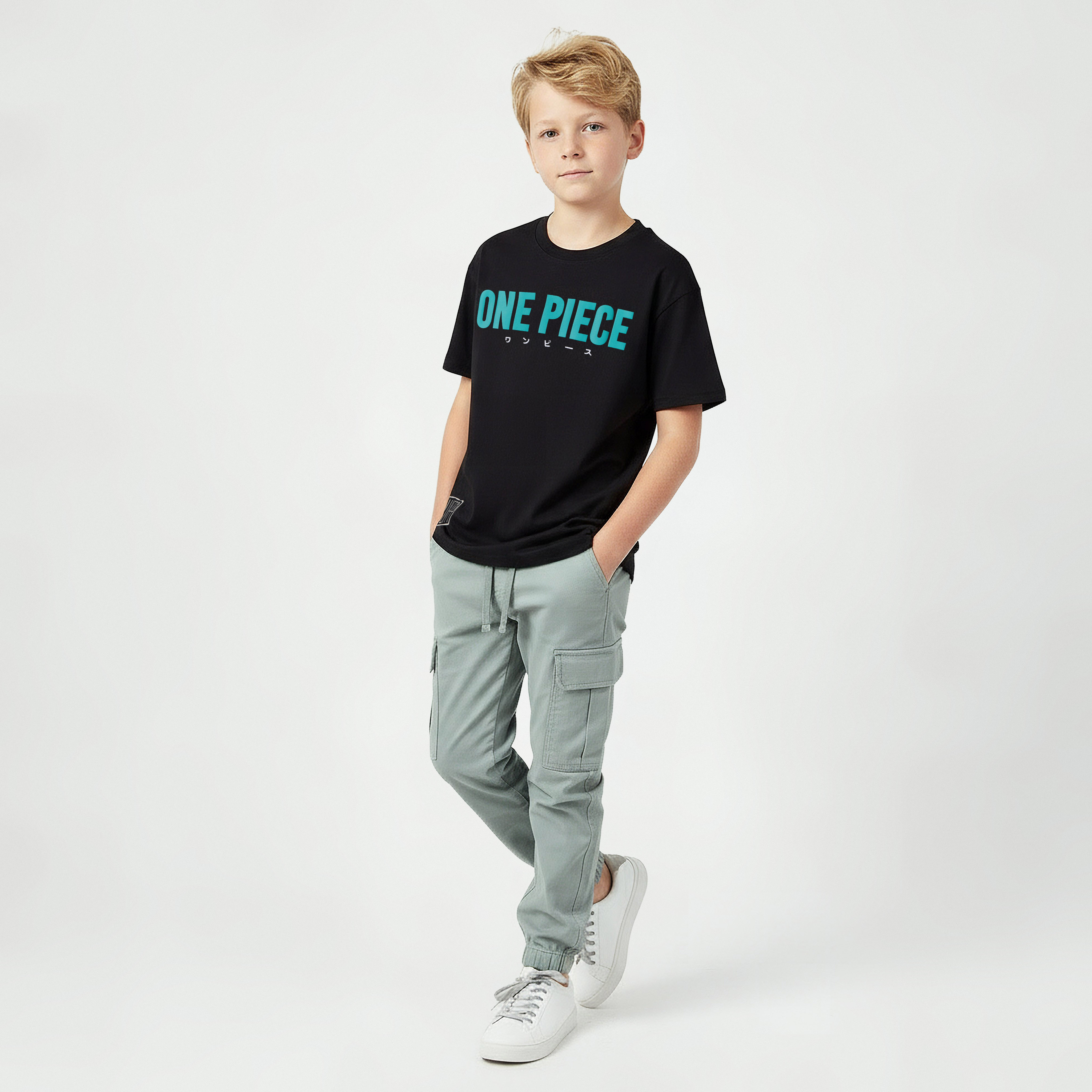 Netflix Crew Neck Short Sleeves T-shirt with One Piece Print-boys-clothing-tshirtsandpolos-image-5