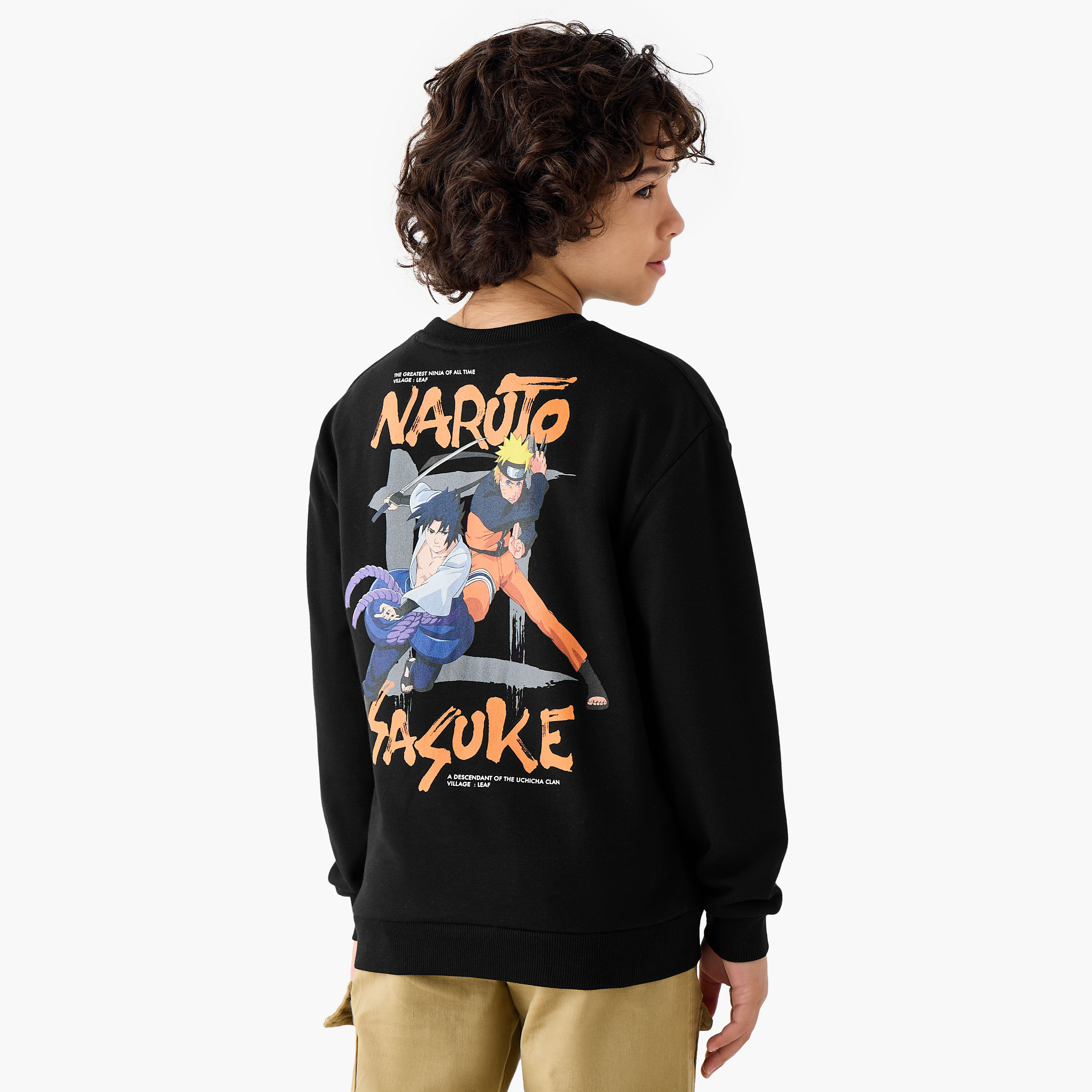 TV Tokyo Naruto Print Sweatshirt with Long Sleeves-boys-clothing-winterwear-sweatshirts-image-1