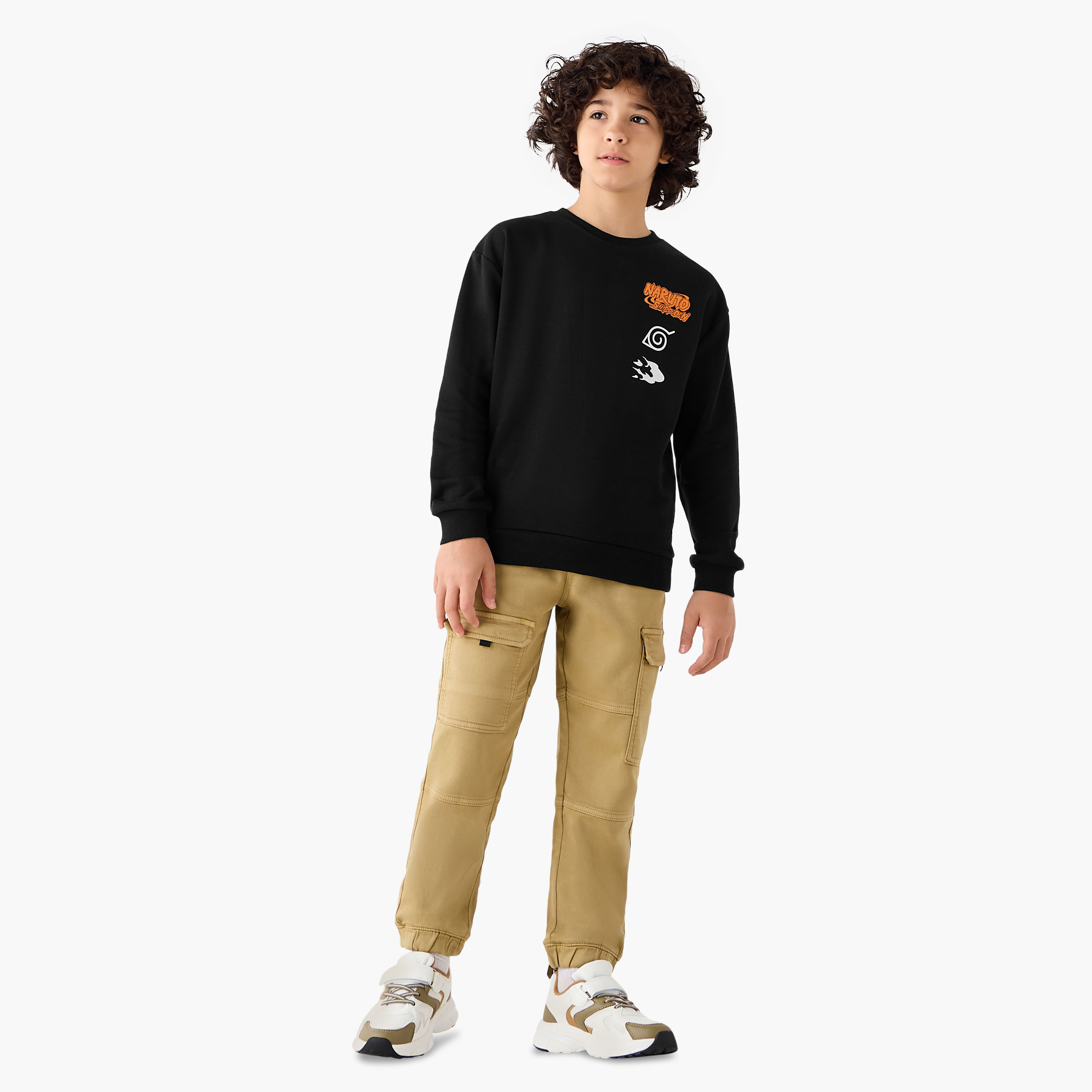 TV Tokyo Naruto Print Sweatshirt with Long Sleeves-boys-clothing-winterwear-sweatshirts-image-2