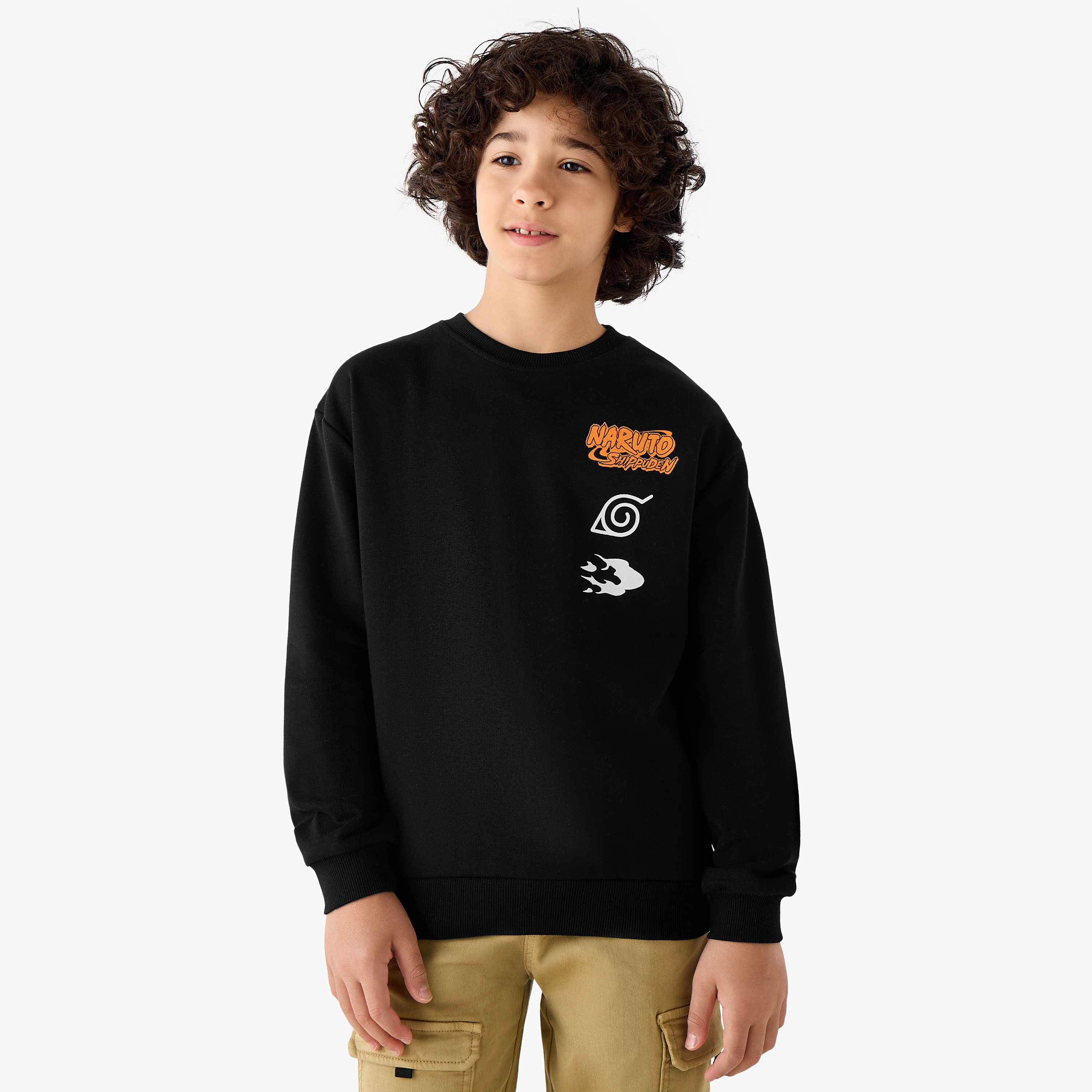 TV Tokyo Naruto Print Sweatshirt with Long Sleeves-boys-clothing-winterwear-sweatshirts-image-3