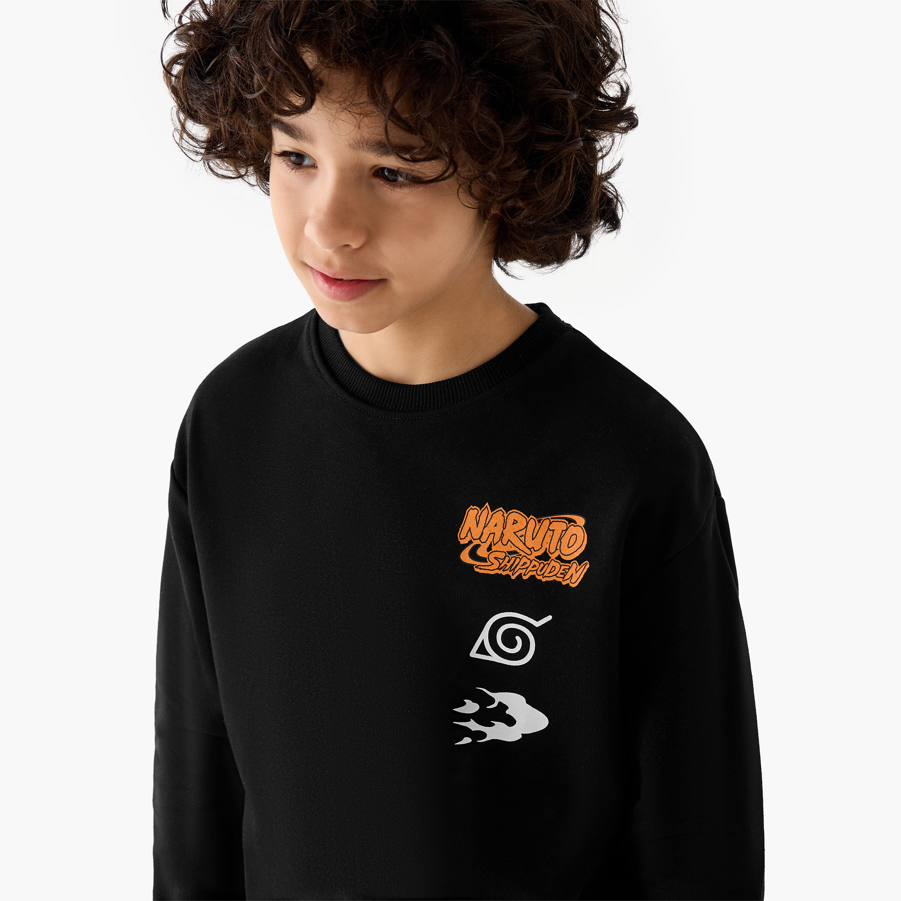 TV Tokyo Naruto Print Sweatshirt with Long Sleeves-boys-clothing-winterwear-sweatshirts-image-4