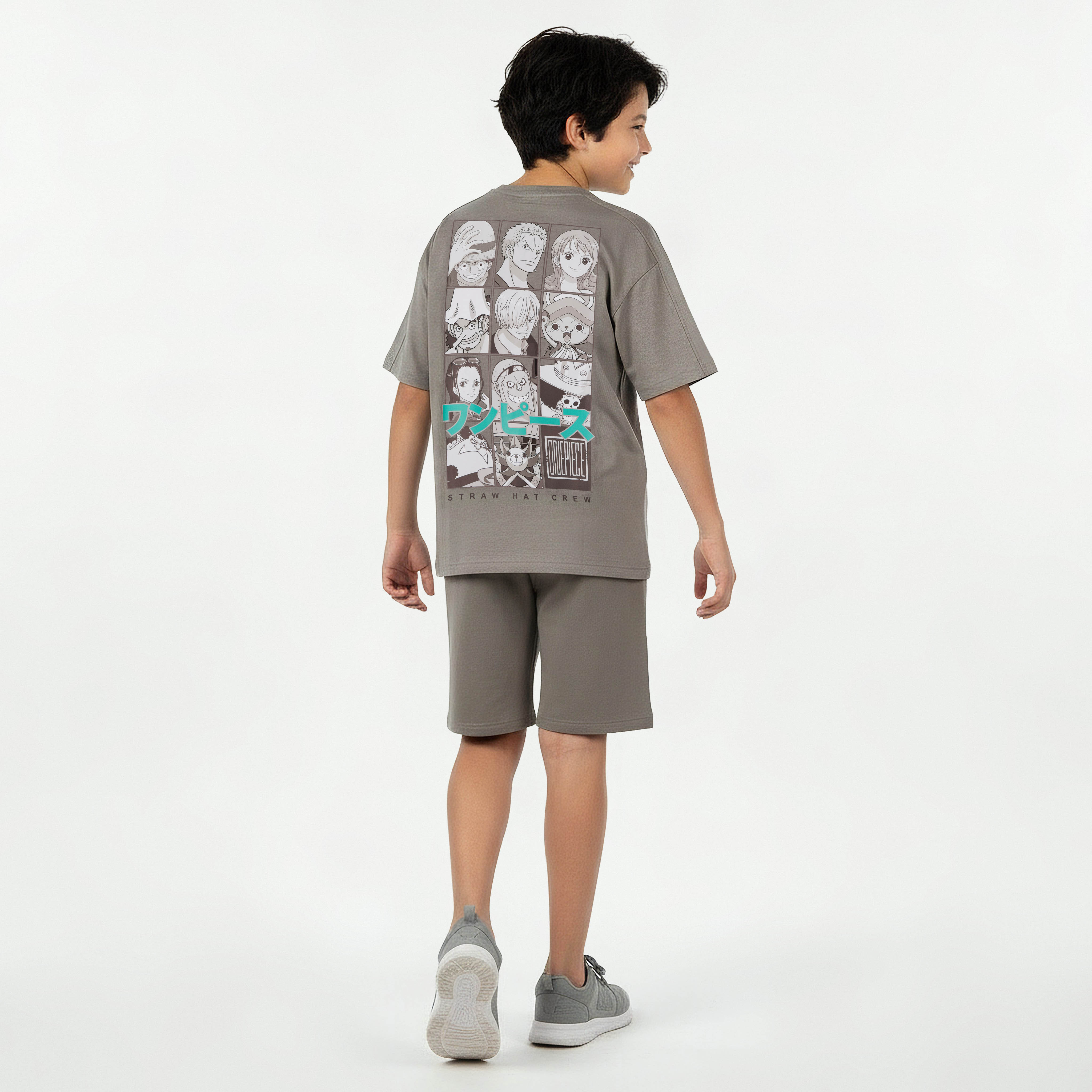 Netflix Crew Neck Short Sleeve T-shirt and Shorts Set with One Piece Print-boys-clothing-setsandcoords-image-3