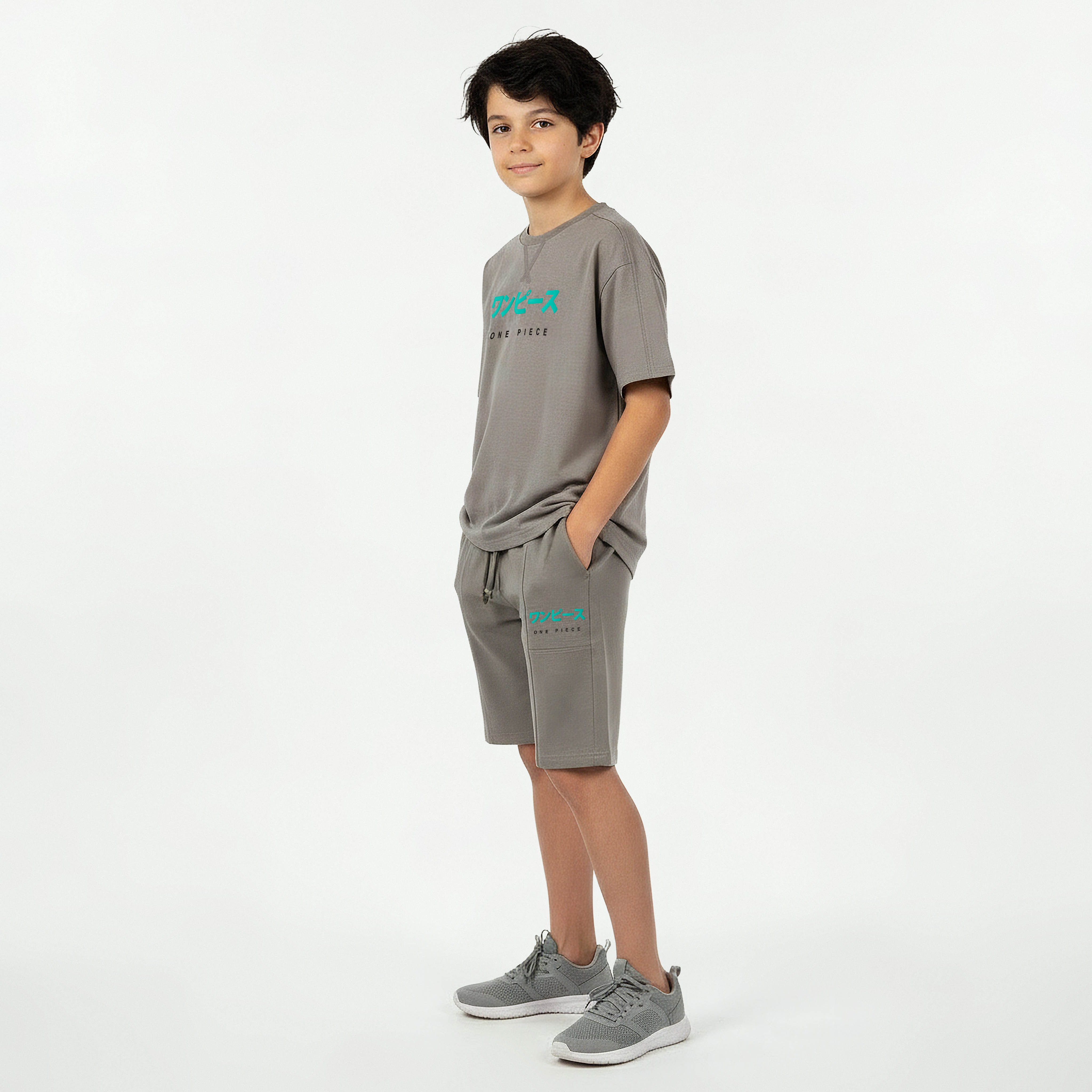 Netflix Crew Neck Short Sleeve T-shirt and Shorts Set with One Piece Print-boys-clothing-setsandcoords-image-7
