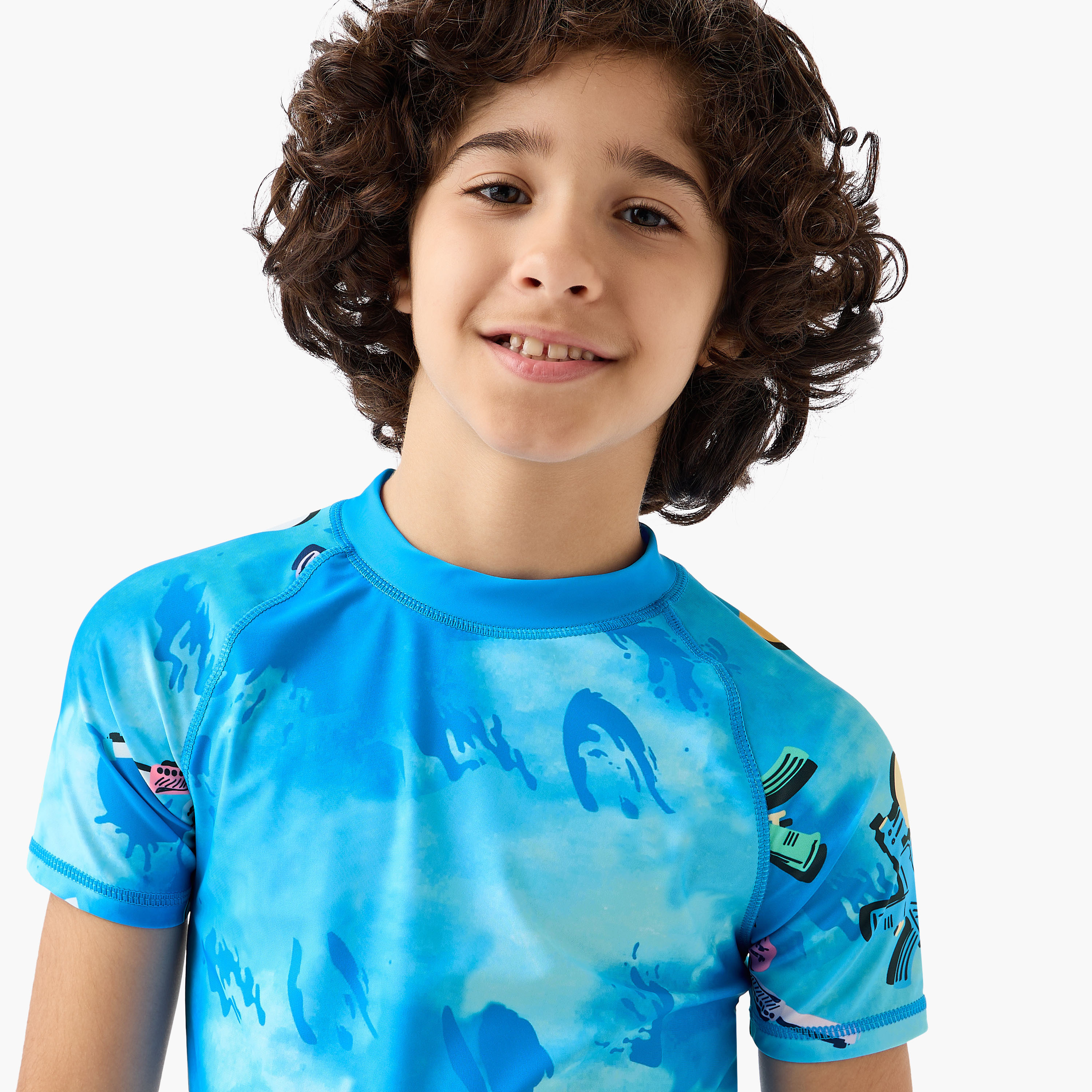 Juniors Boys Palm Print Rash Guard Set-boys-clothing-swimwear-image-5