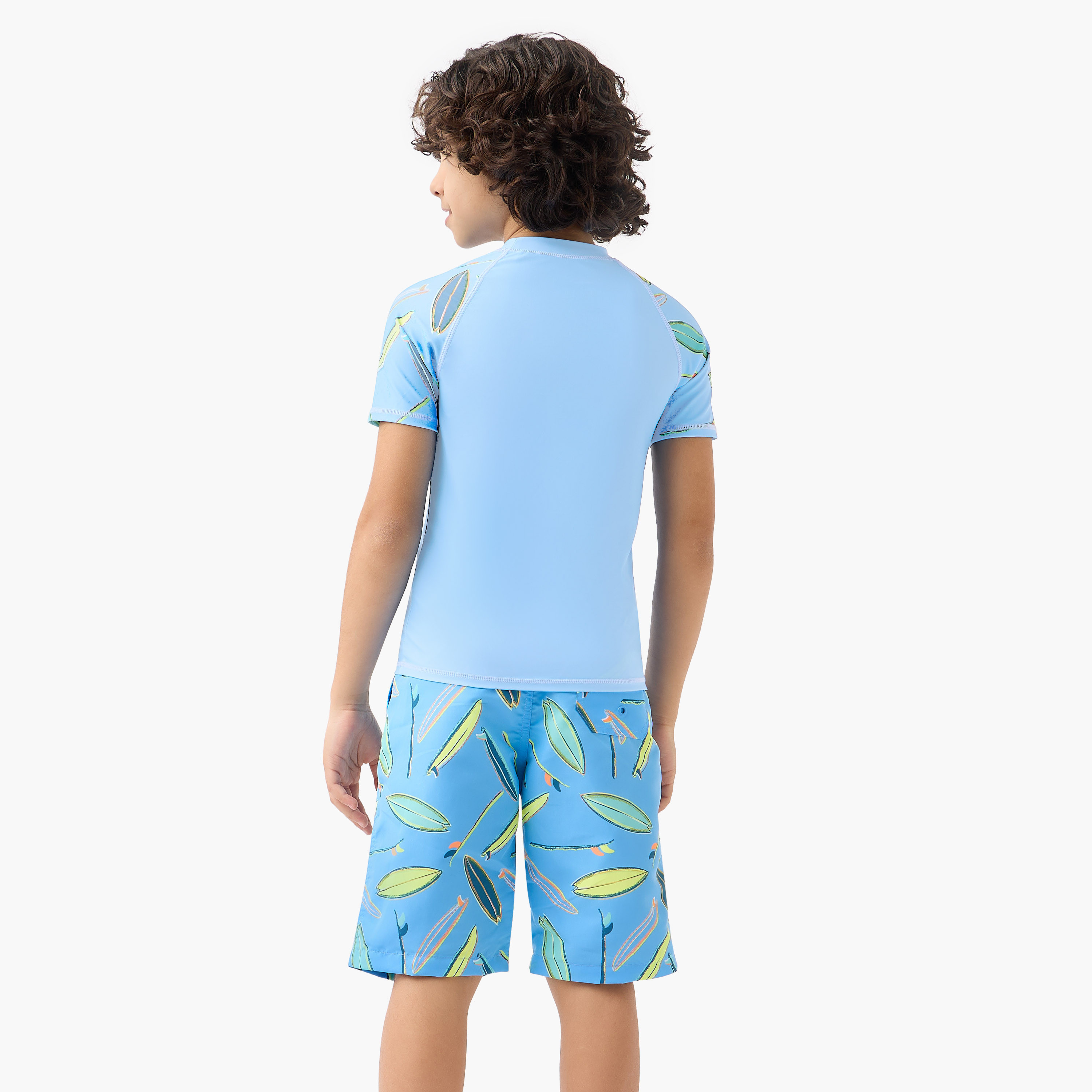 Juniors Boys Palm Print Rash Guard Set-boys-clothing-swimwear-image-4