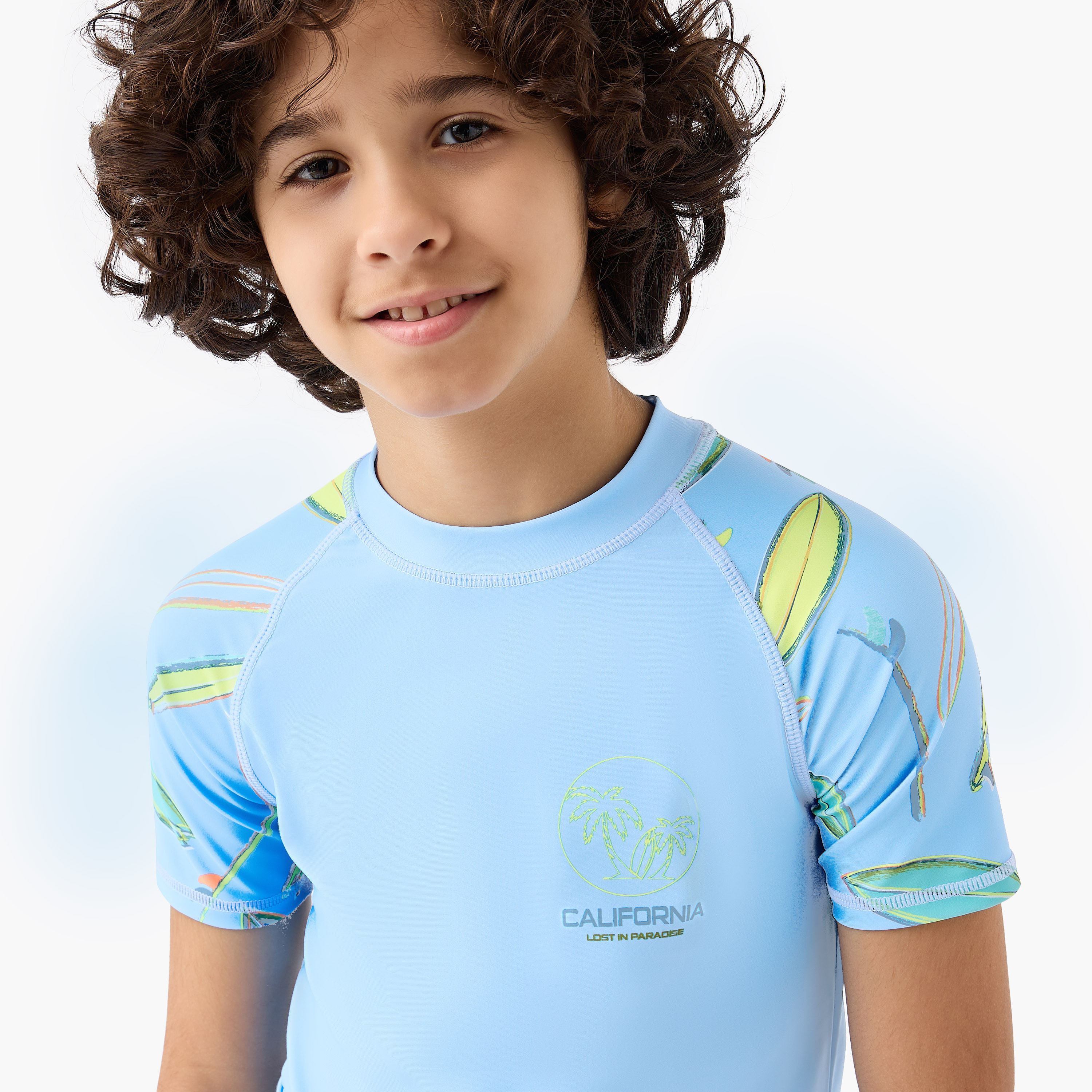 Juniors Boys Palm Print Rash Guard Set-boys-clothing-swimwear-image-5