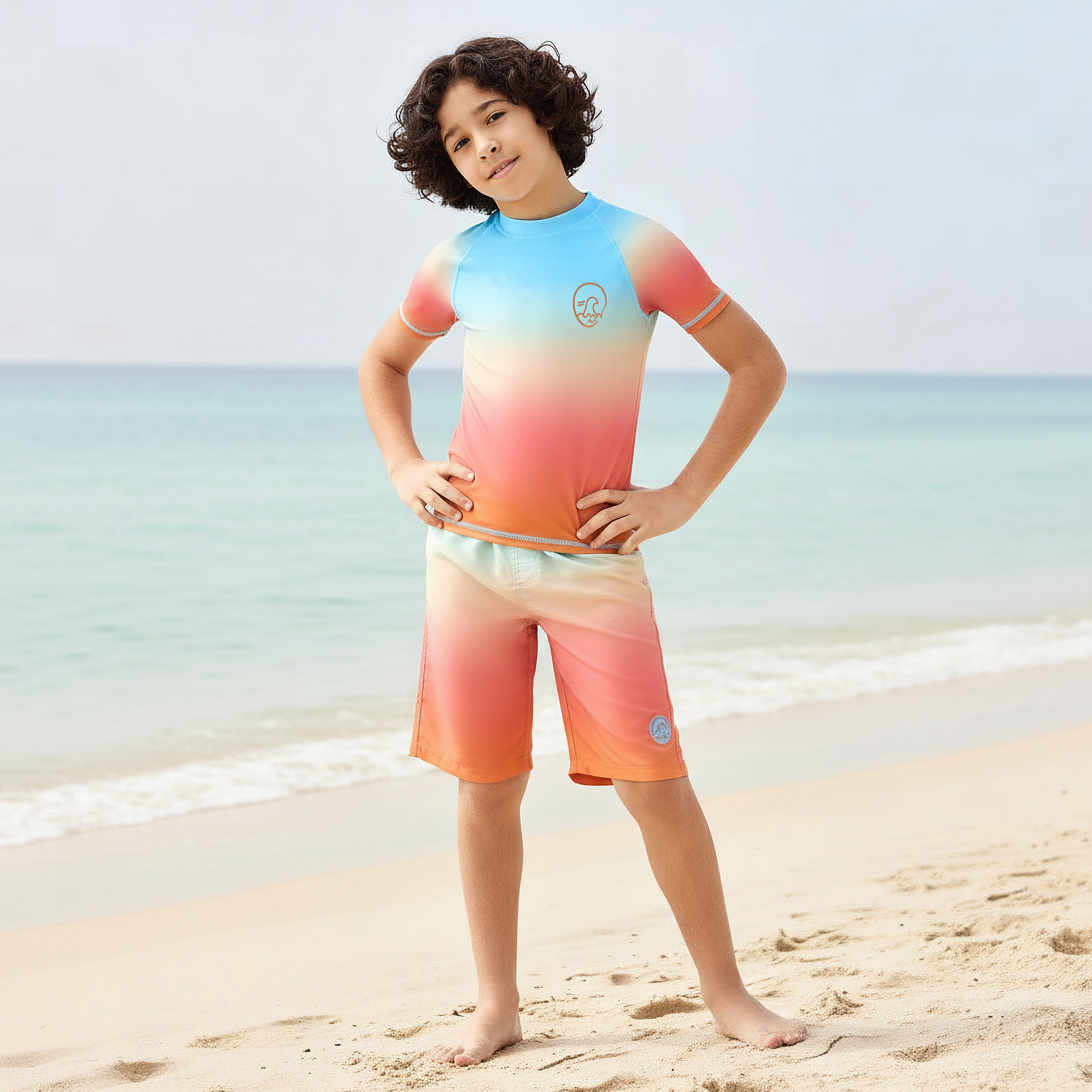 Juniors Boys Tropical Print Rash Guard Set-boys-clothing-swimwear-image-1