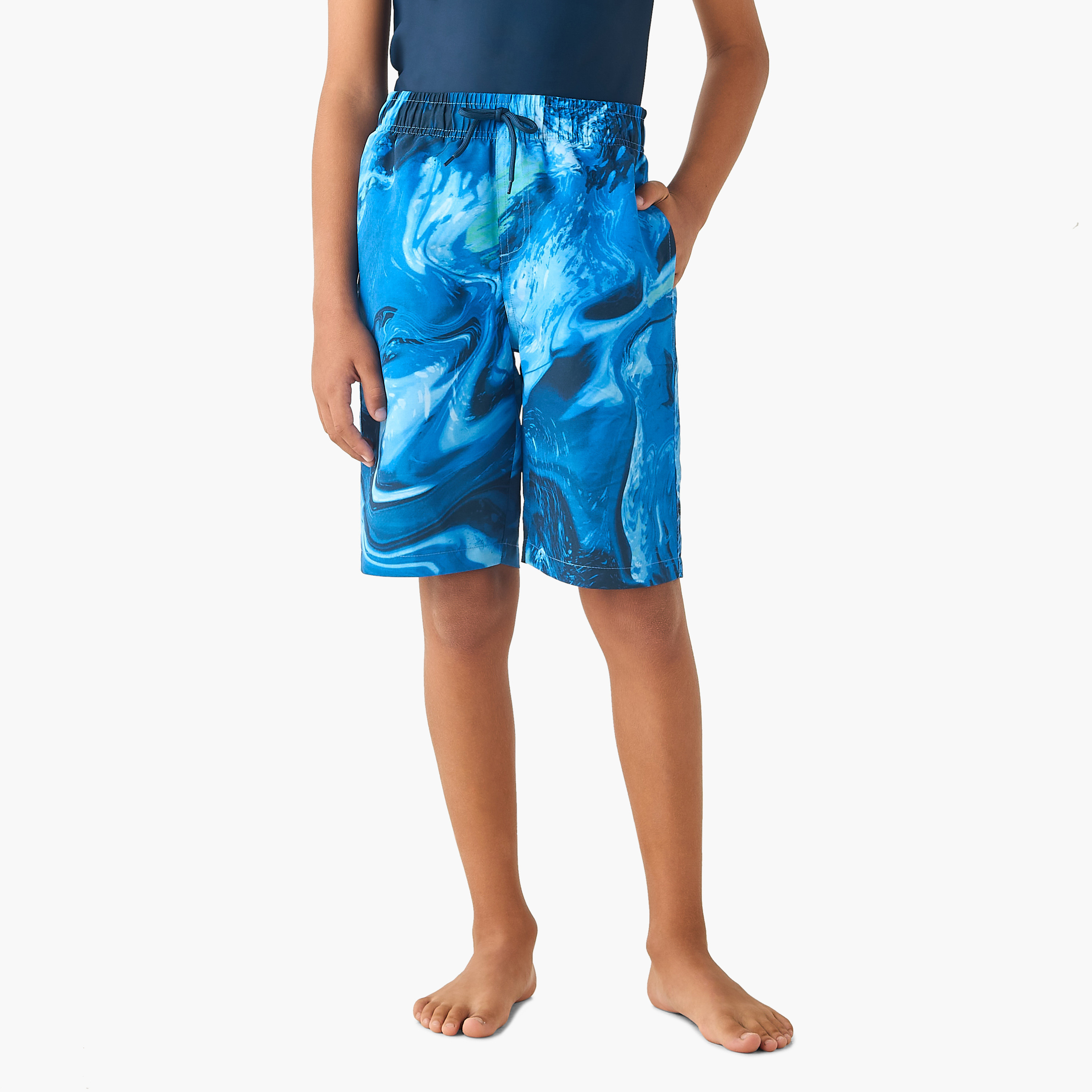Juniors Boys Wave Print Rash Guard Set-boys-clothing-swimwear-image-3