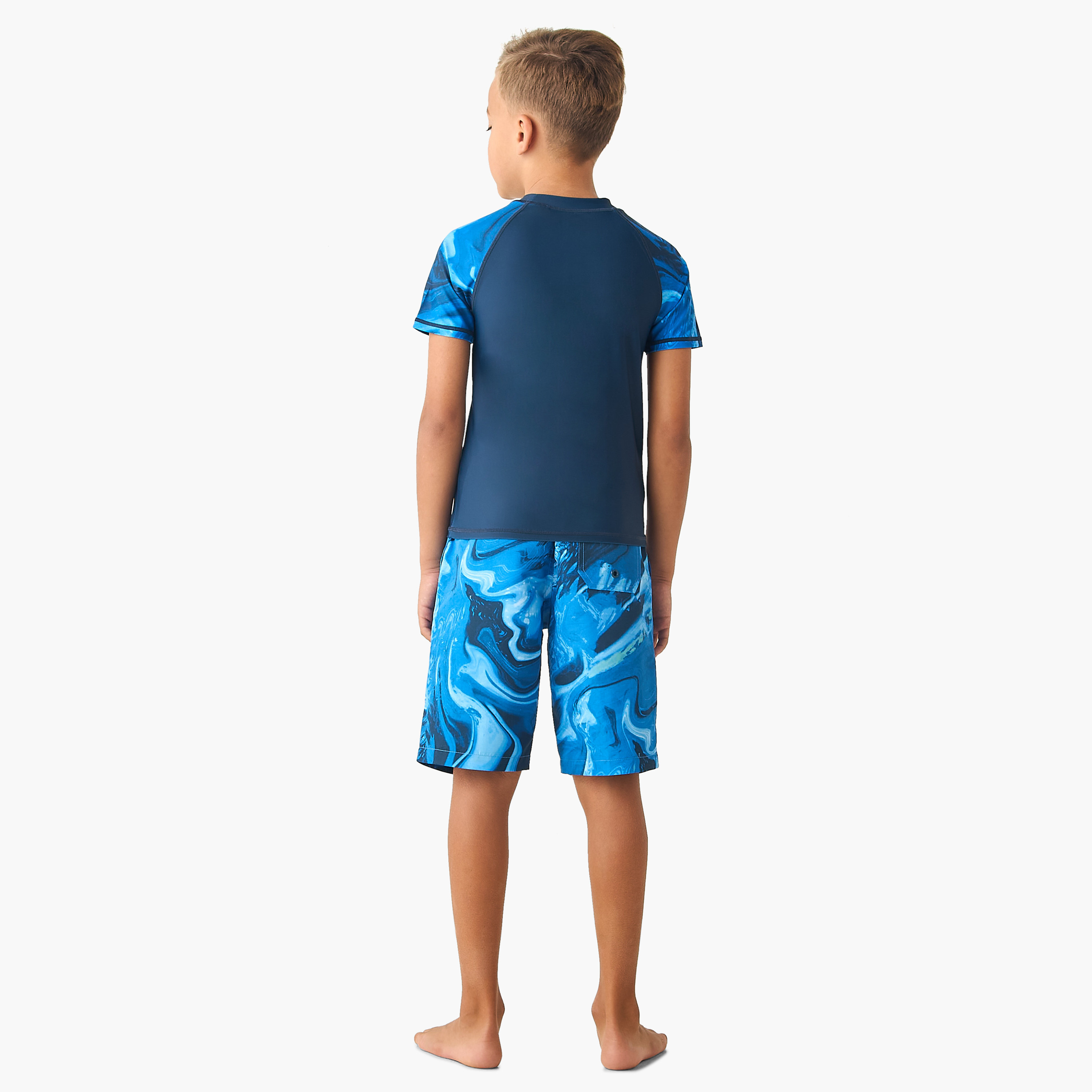 Juniors Boys Wave Print Rash Guard Set-boys-clothing-swimwear-image-4