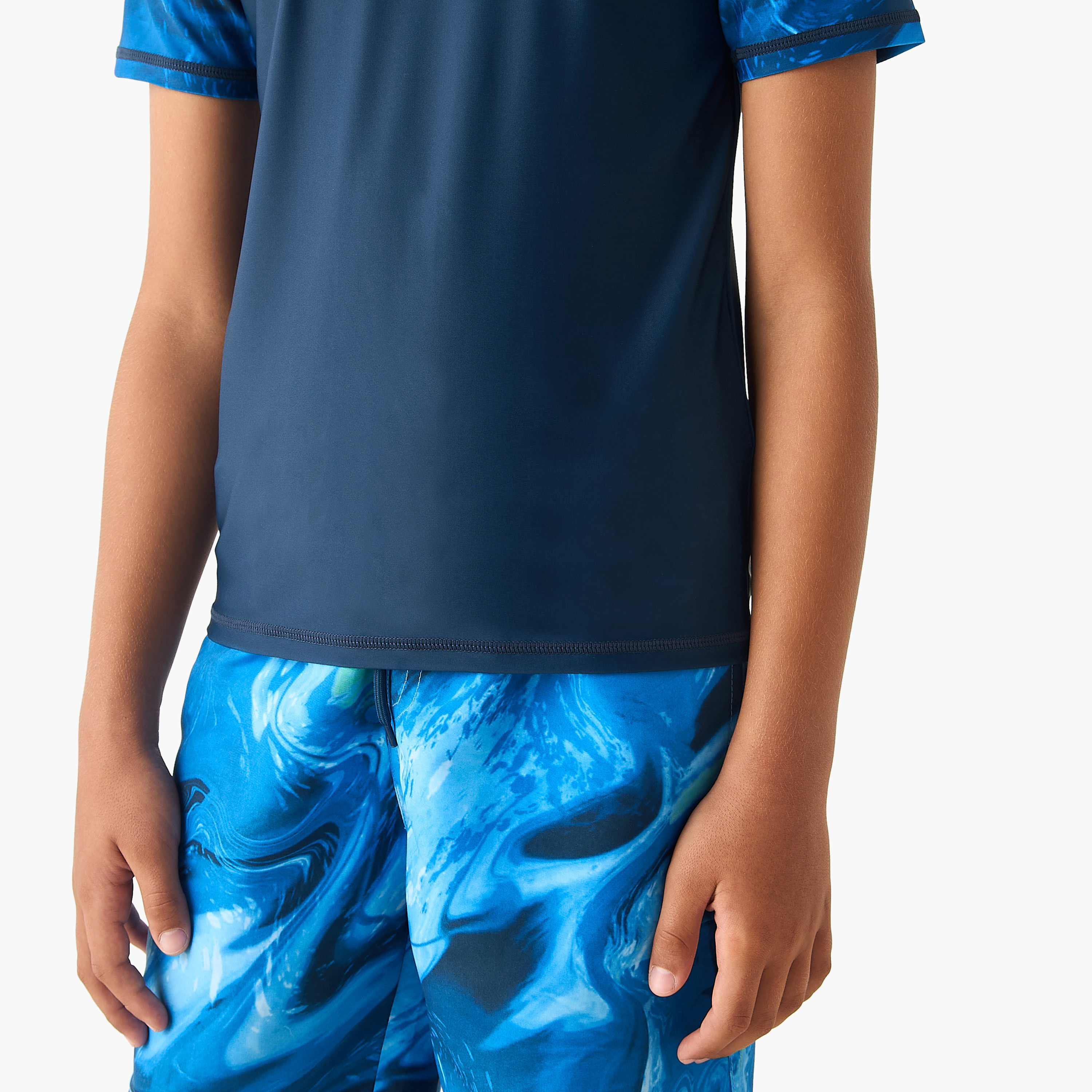 Juniors Boys Wave Print Rash Guard Set-boys-clothing-swimwear-image-5