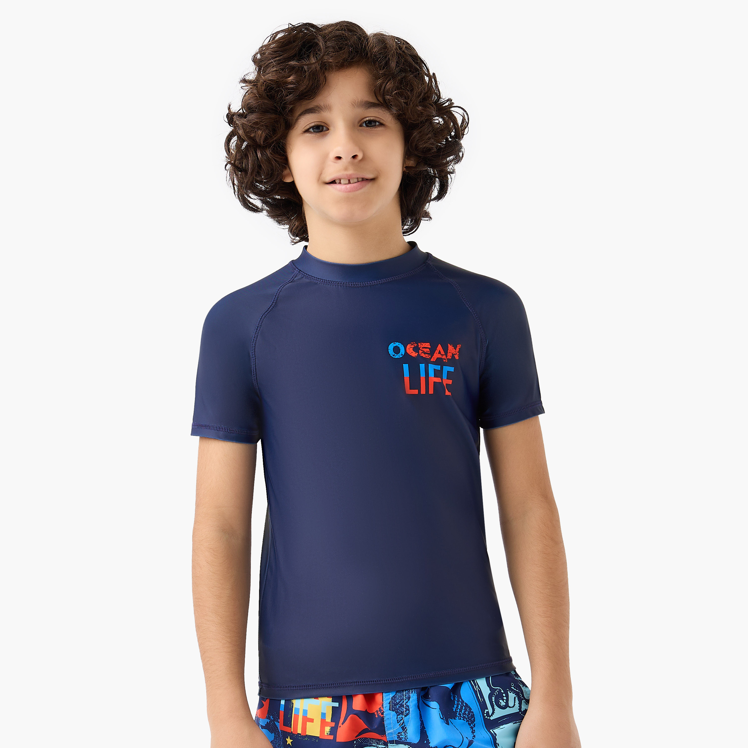 Juniors Boys Graphic Print Rash Guard Set-boys-clothing-swimwear-image-2