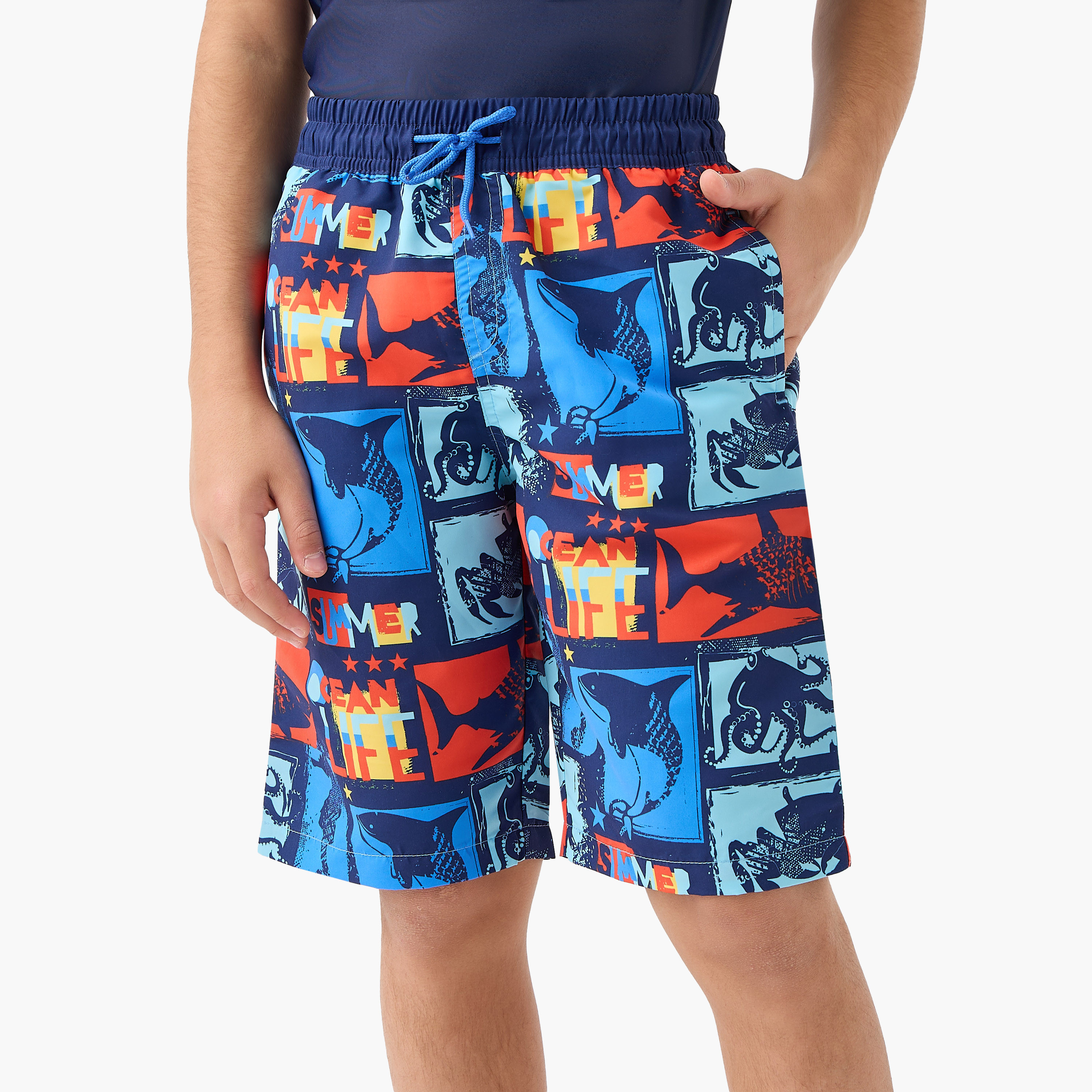 Juniors Boys Graphic Print Rash Guard Set-boys-clothing-swimwear-image-3