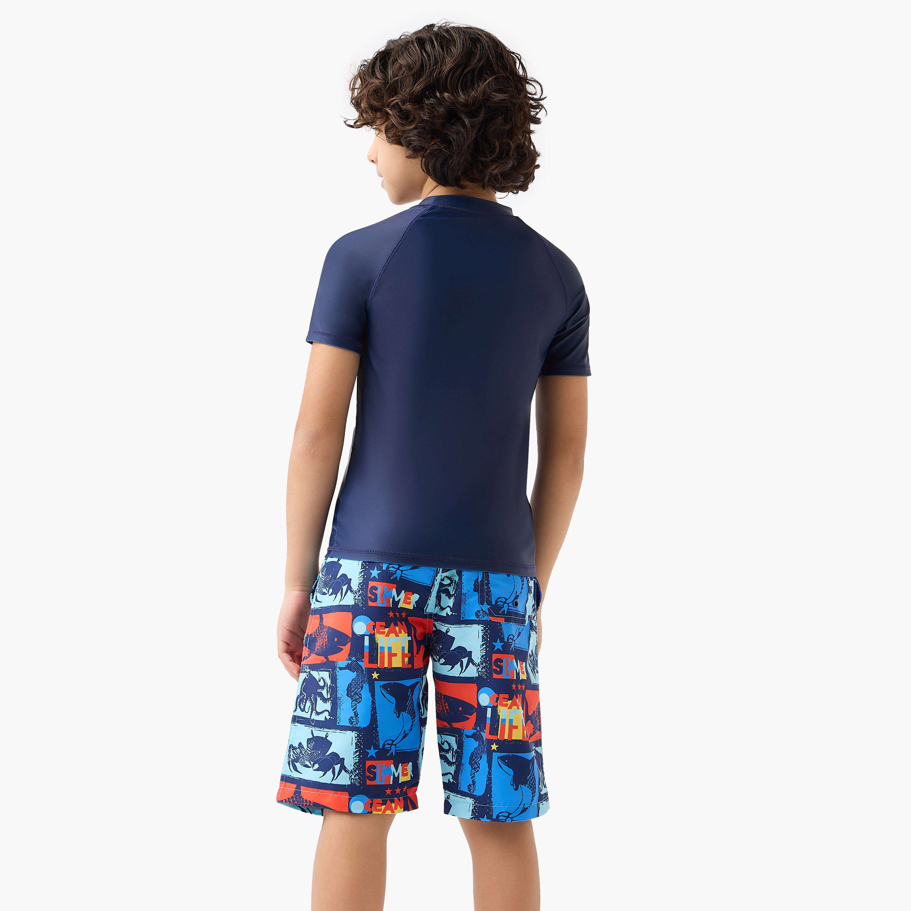 Juniors Boys Graphic Print Rash Guard Set-boys-clothing-swimwear-image-4