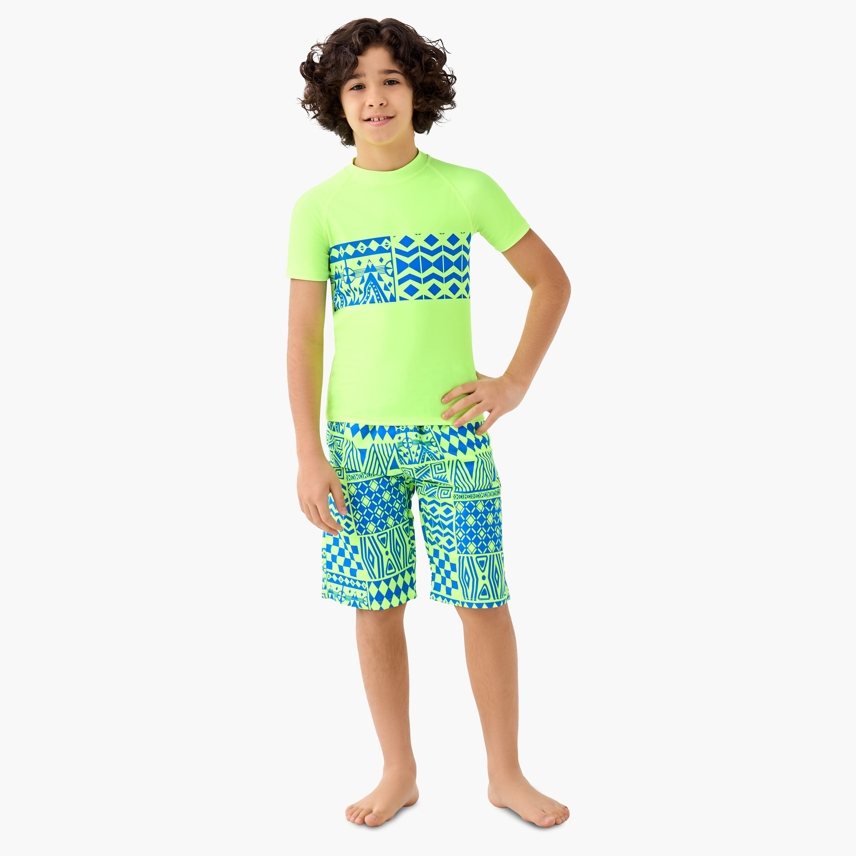 Juniors Boys Abstract Print Rash Guard Set-boys-clothing-swimwear-image-2
