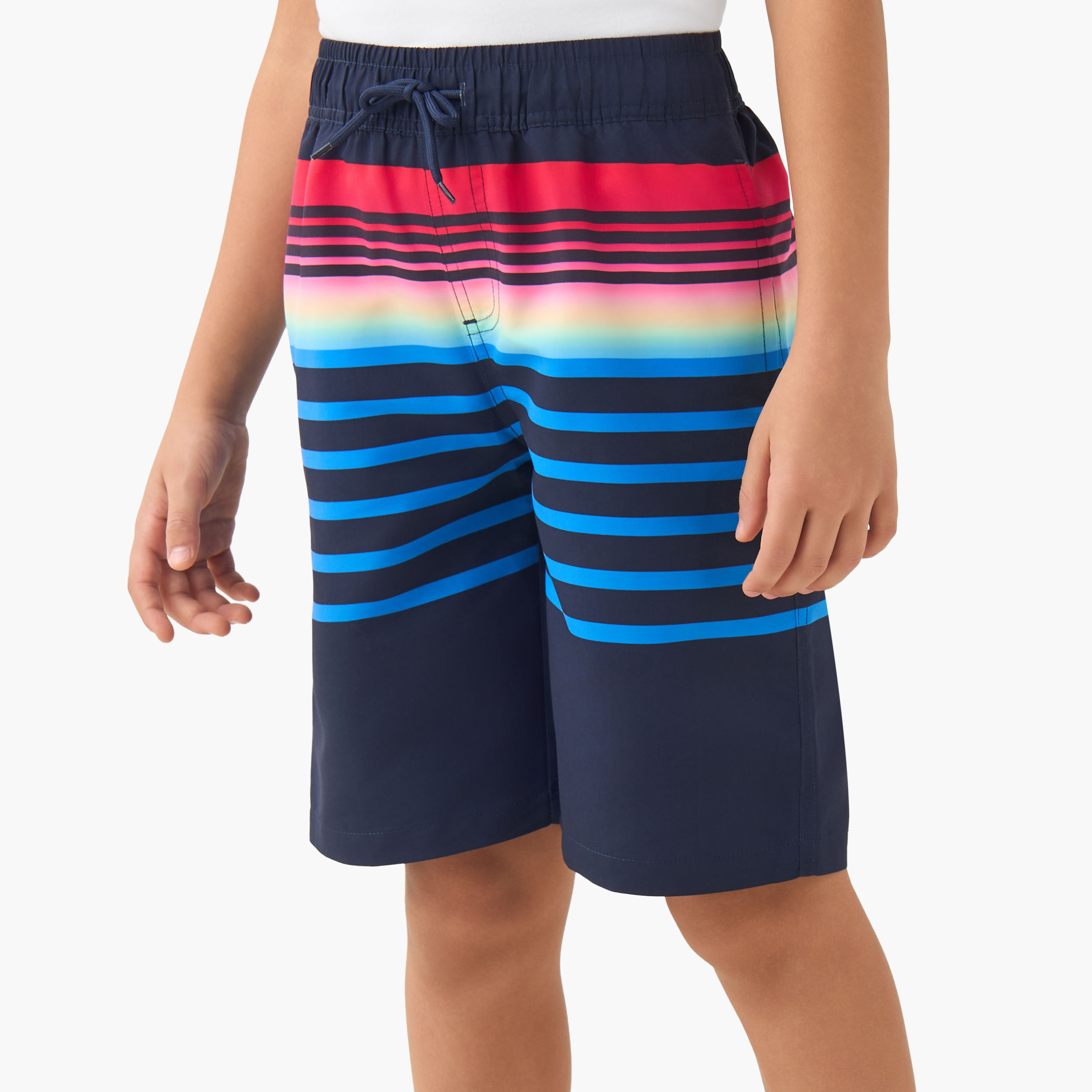 Juniors Boys Elasticated Drawstring Waist Swim Shorts-boys-clothing-swimwear-image-1
