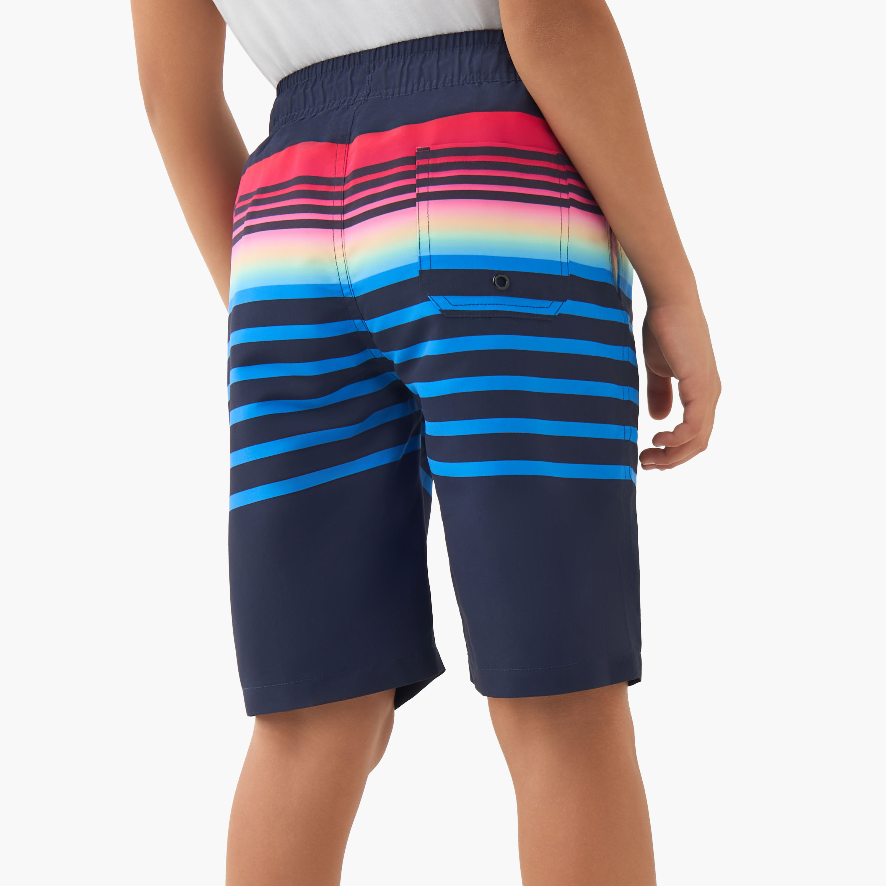 Juniors Boys Elasticated Drawstring Waist Swim Shorts-boys-clothing-swimwear-image-3