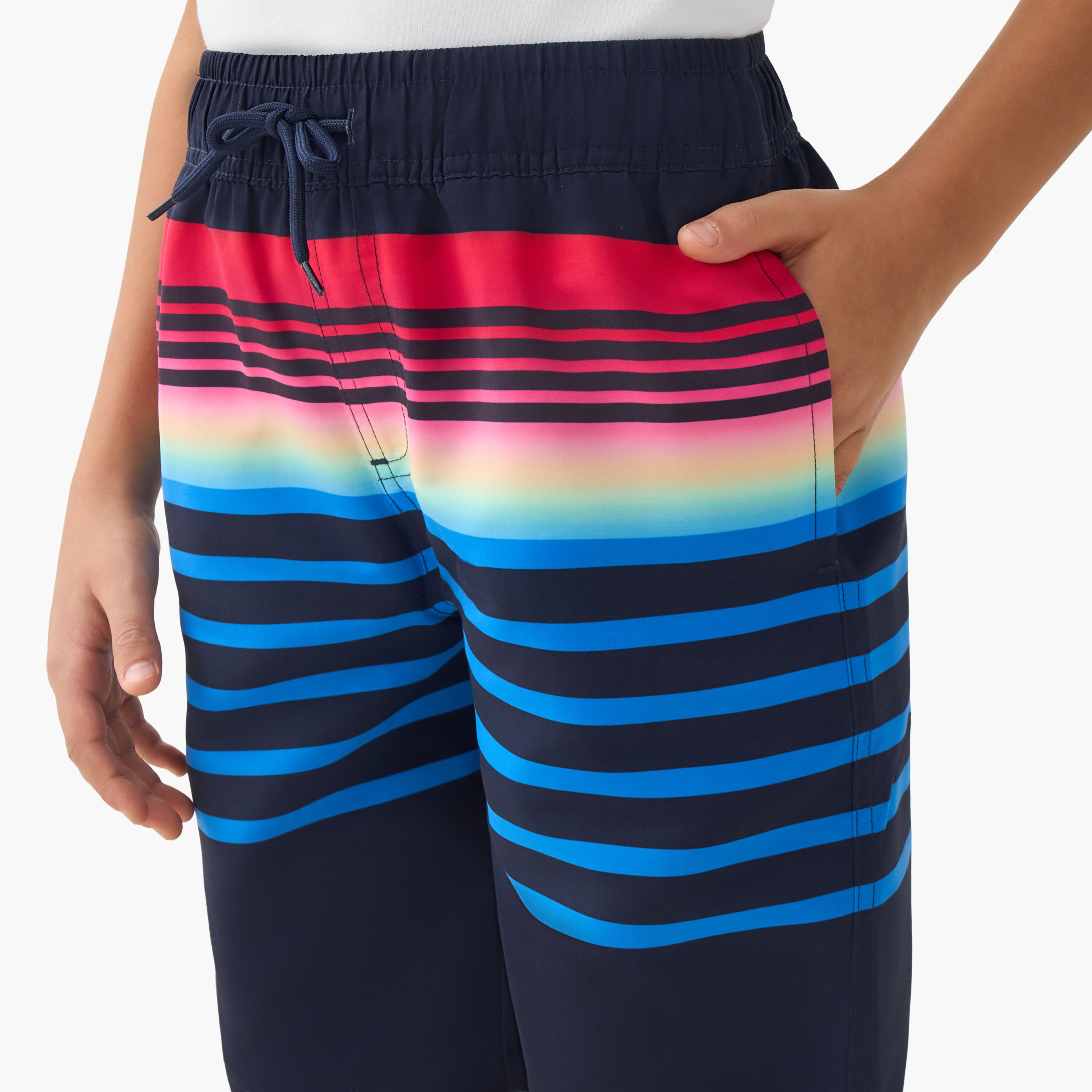 Juniors Boys Elasticated Drawstring Waist Swim Shorts-boys-clothing-swimwear-image-4