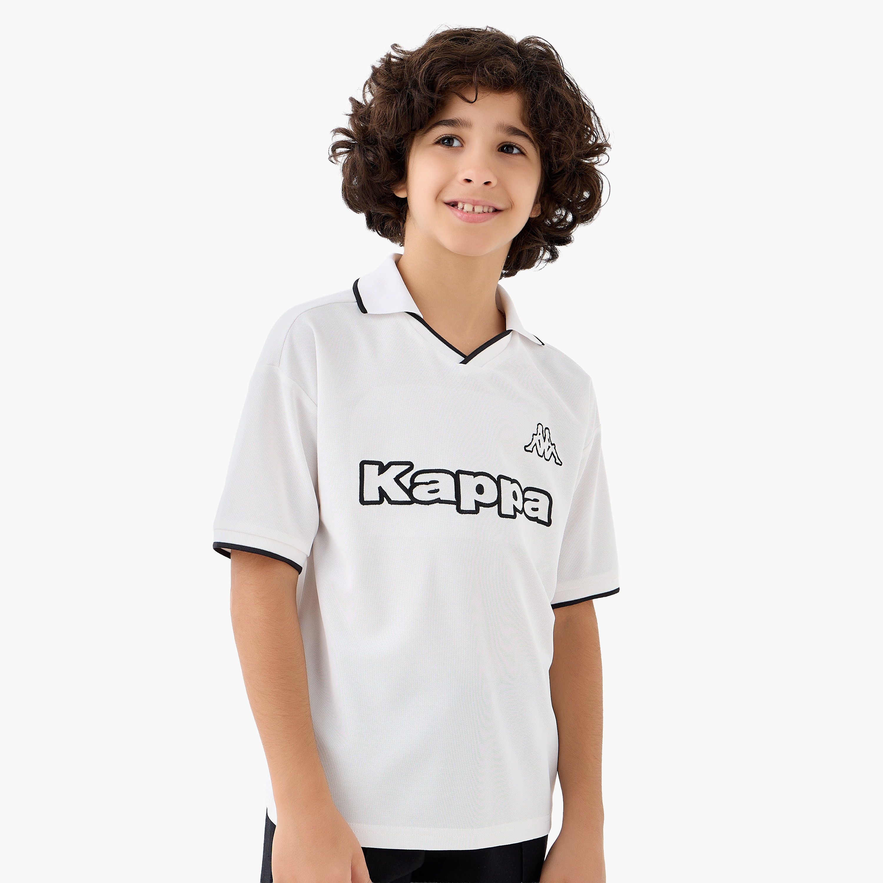 Kappa Collared Short Sleeves T-shirt with Logo Print-boys-clothing-sportswear-tops-image-1