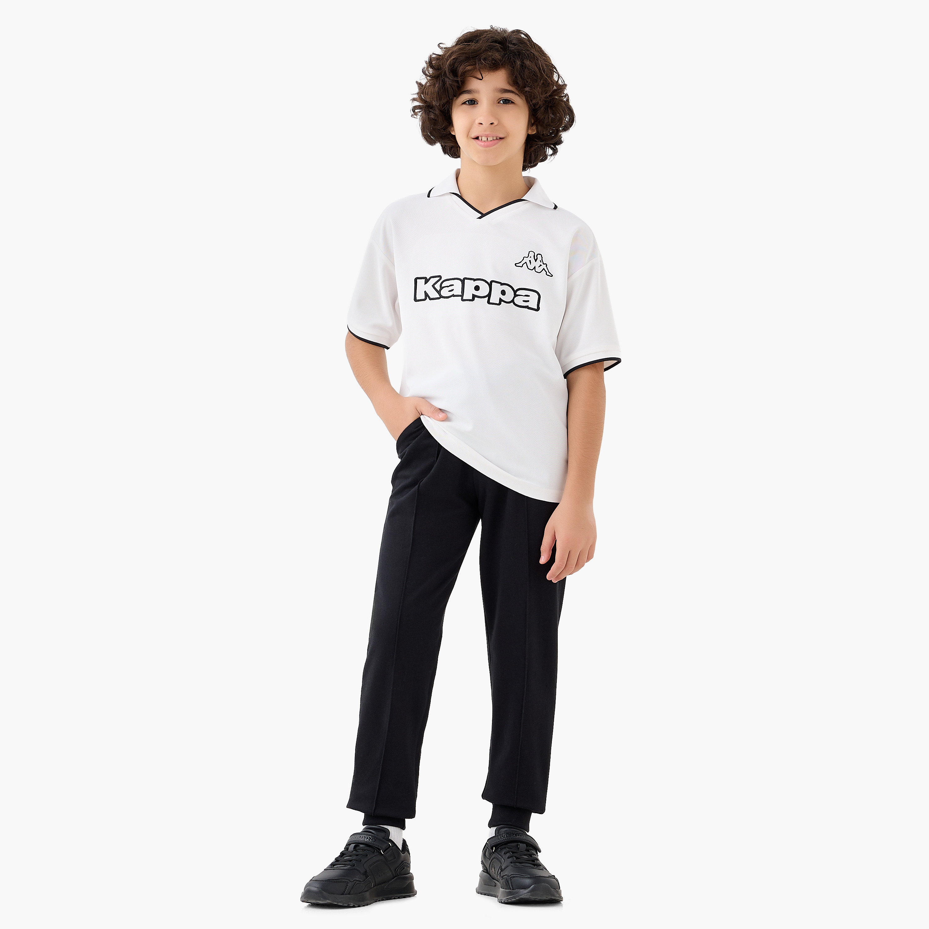 تي شيرت كابا بياقة وأكمام قصيرة وطبعة الشعار-sports-boys-clothing-tops-image-2