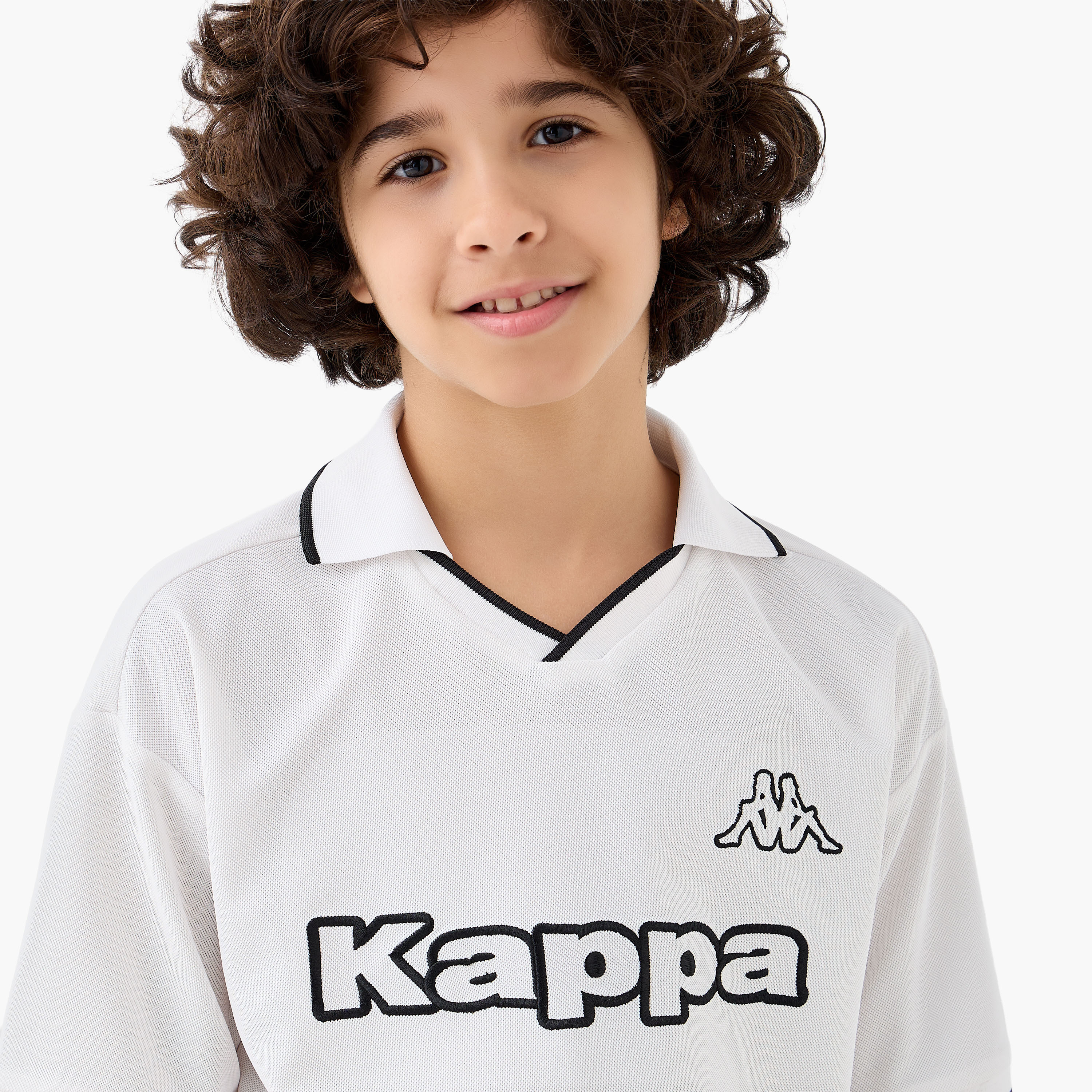 تي شيرت كابا بياقة وأكمام قصيرة وطبعة الشعار-sports-boys-clothing-tops-image-4