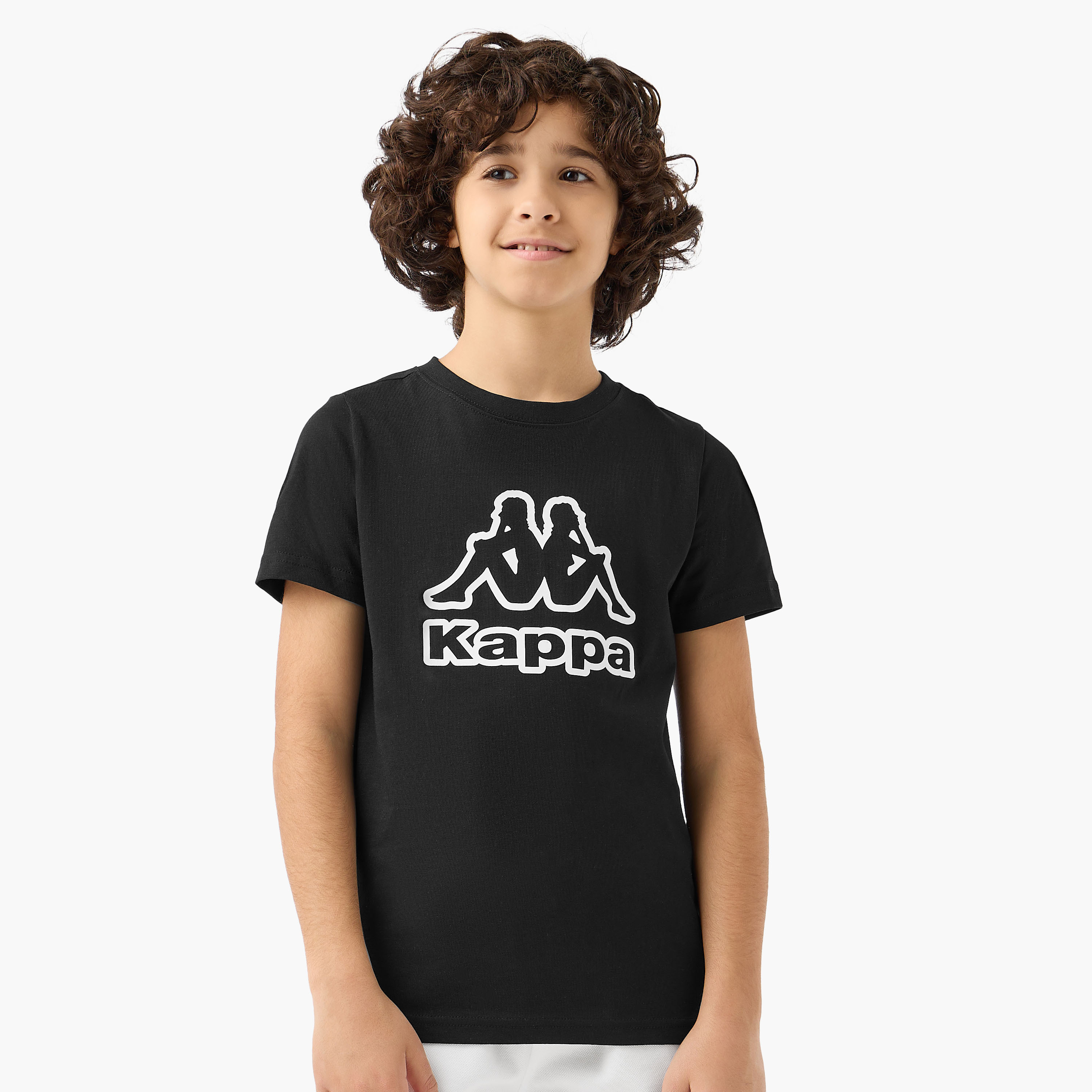 Kappa Crew Neck Short Sleeves T-shirt with Logo Print-boys-clothing-sportswear-tops-image-1