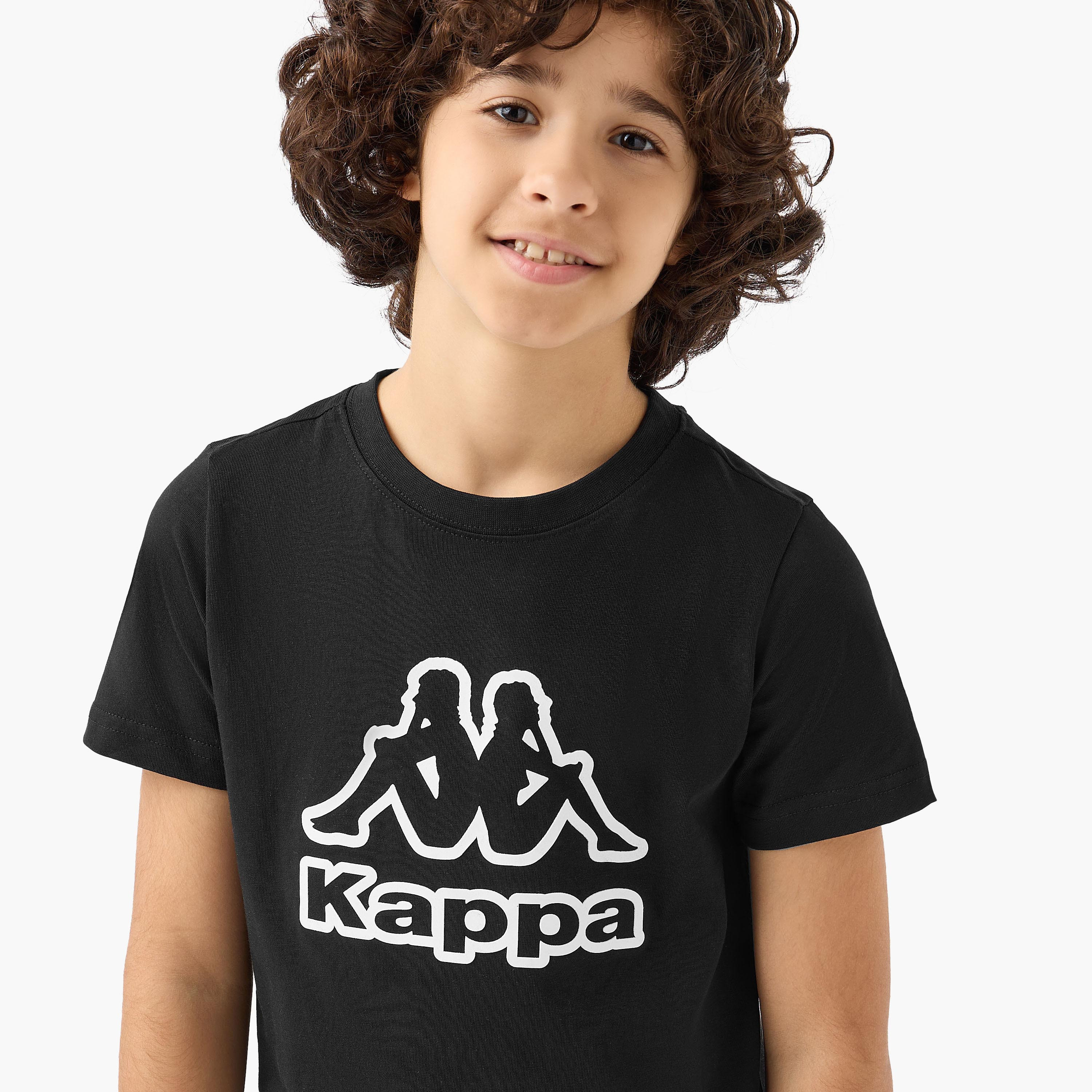 Kappa Crew Neck Short Sleeves T-shirt with Logo Print-boys-clothing-sportswear-tops-image-4