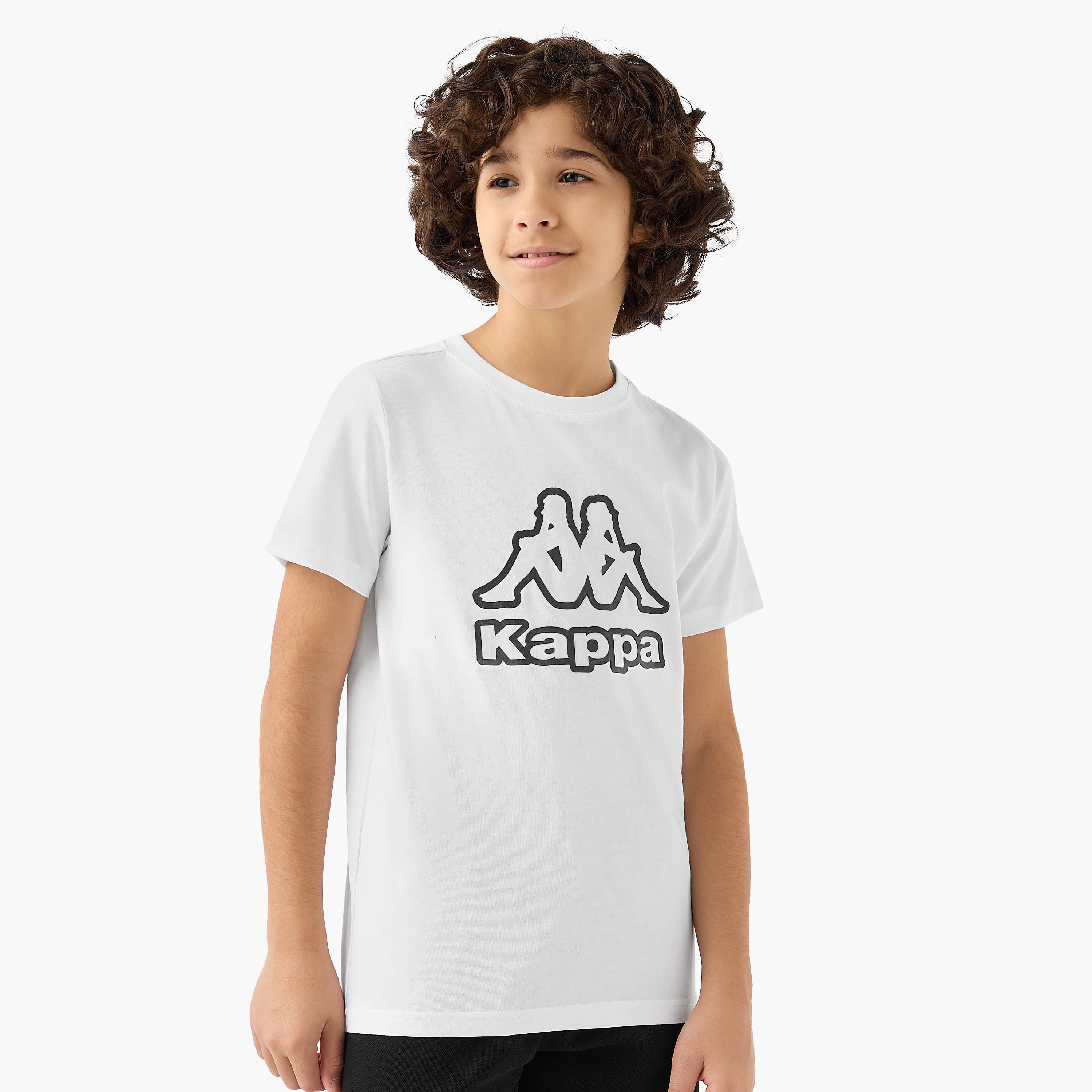 Kappa Crew Neck Short Sleeves T-shirt with Logo Print-boys-clothing-sportswear-tops-image-1