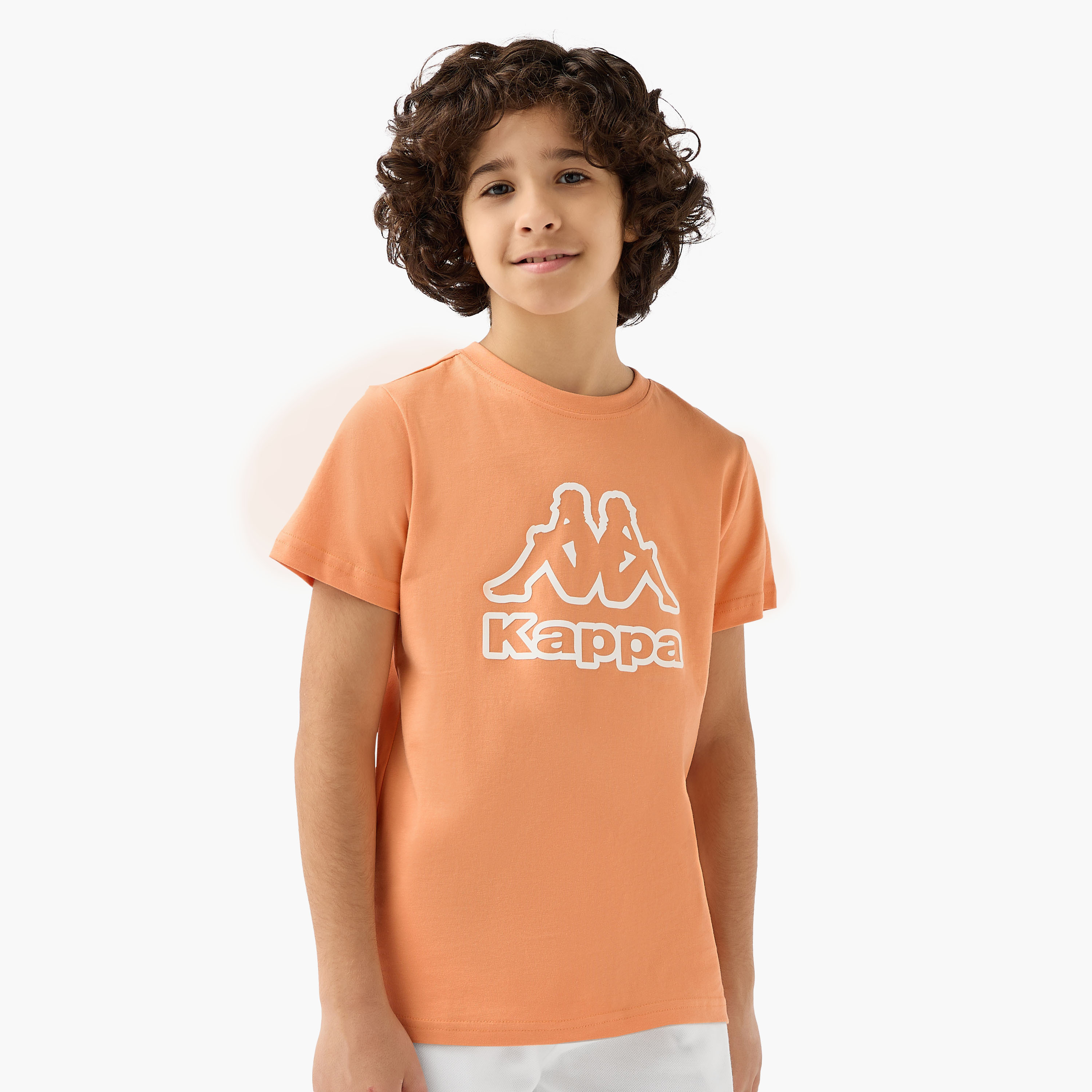 تيشيرت بياقة ضيقة وأكمام قصيرة وطبعات شعار من كابا-boys-clothing-sportswear-tops-image-5