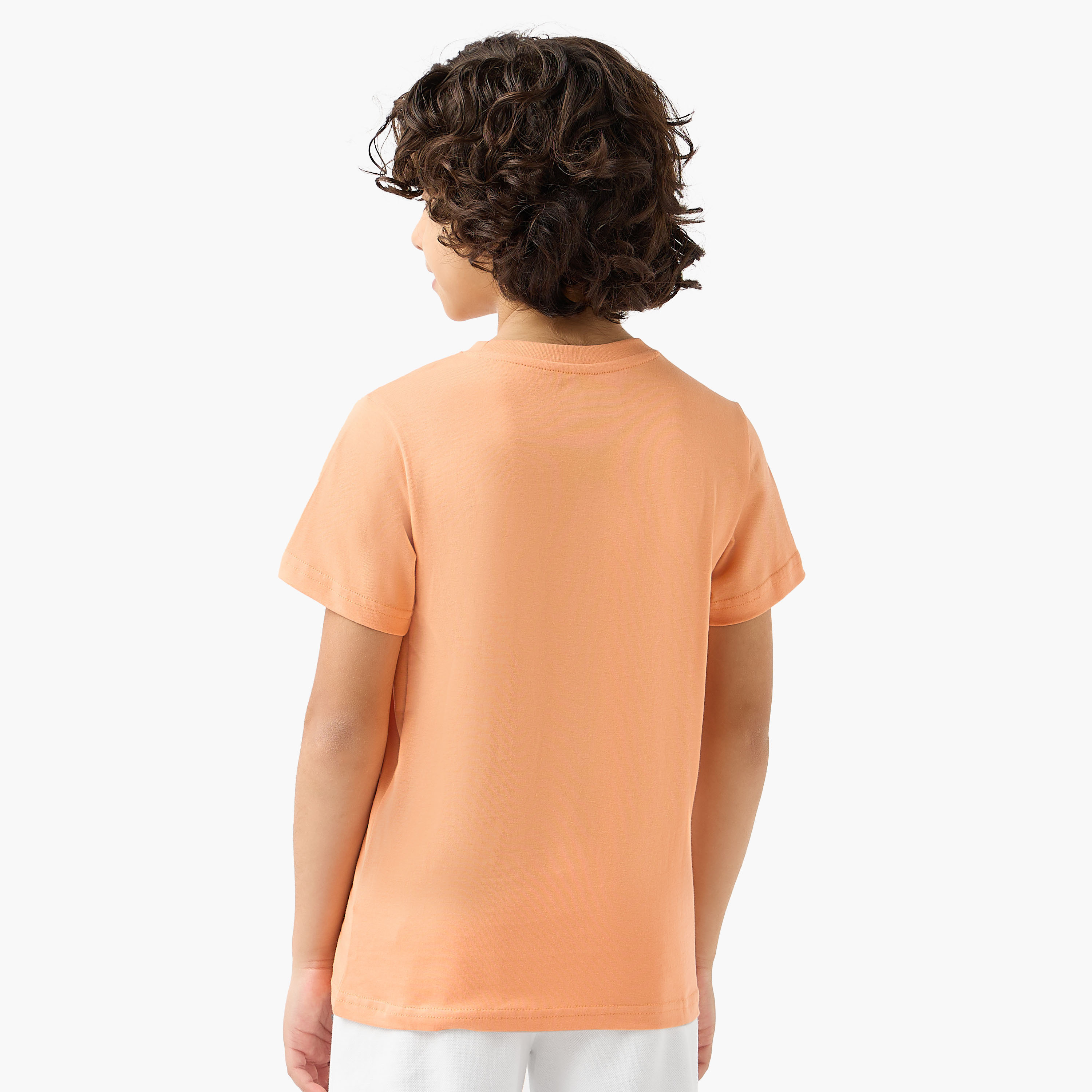 تيشيرت بياقة ضيقة وأكمام قصيرة وطبعات شعار من كابا-boys-clothing-sportswear-tops-image-3