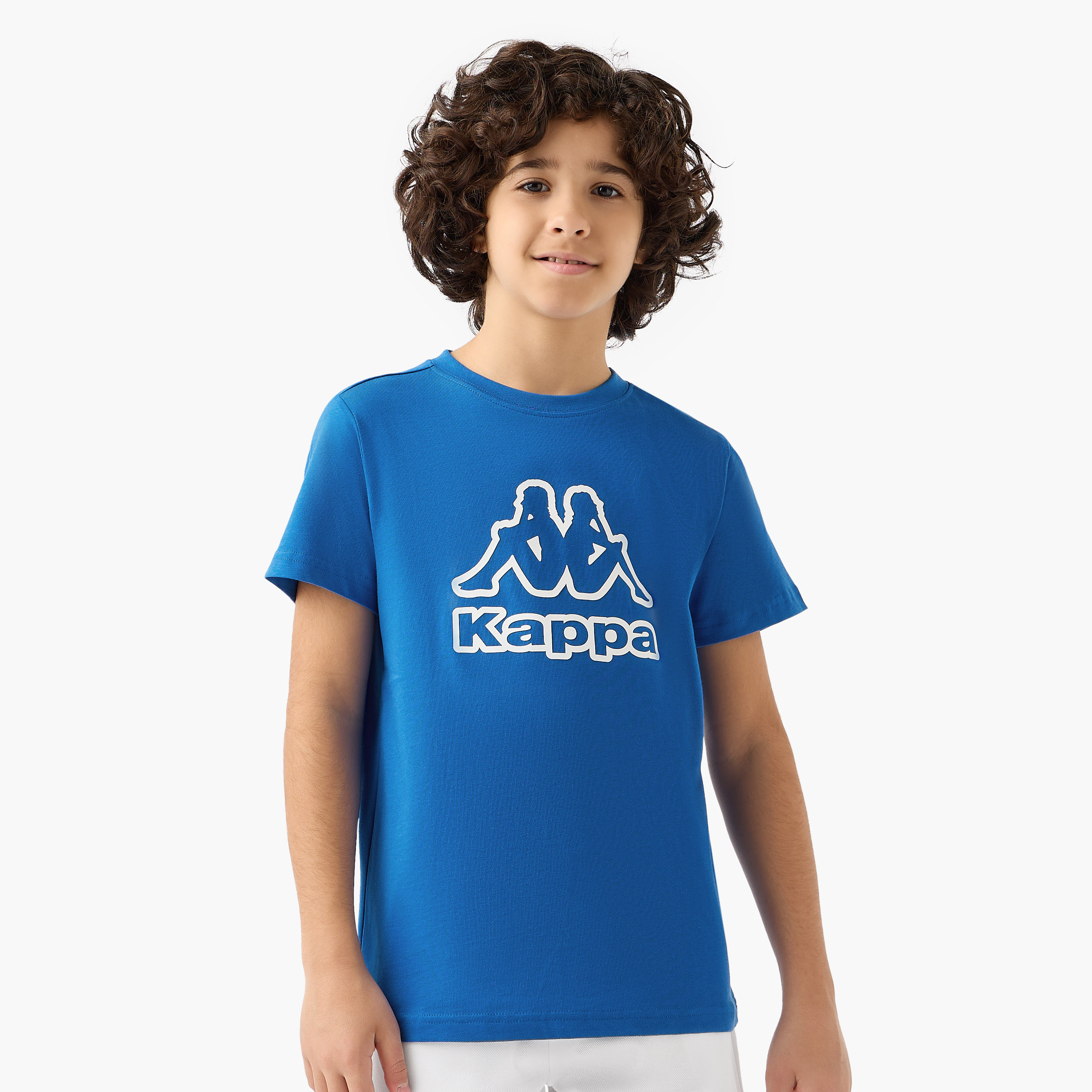Kappa Crew Neck Short Sleeves T-shirt with Logo Print-boys-clothing-sportswear-tops-image-1