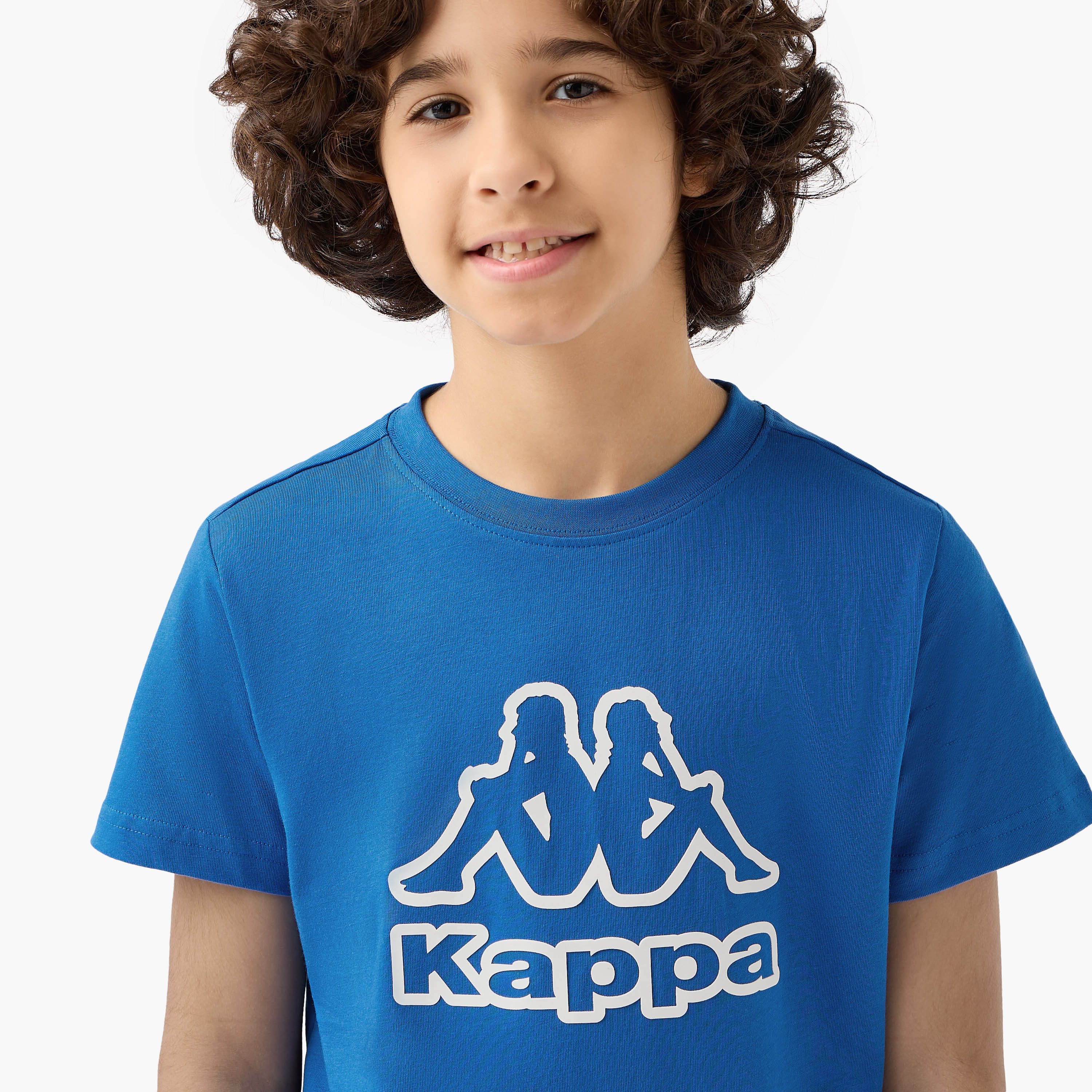 Kappa Crew Neck Short Sleeves T-shirt with Logo Print-boys-clothing-sportswear-tops-image-4