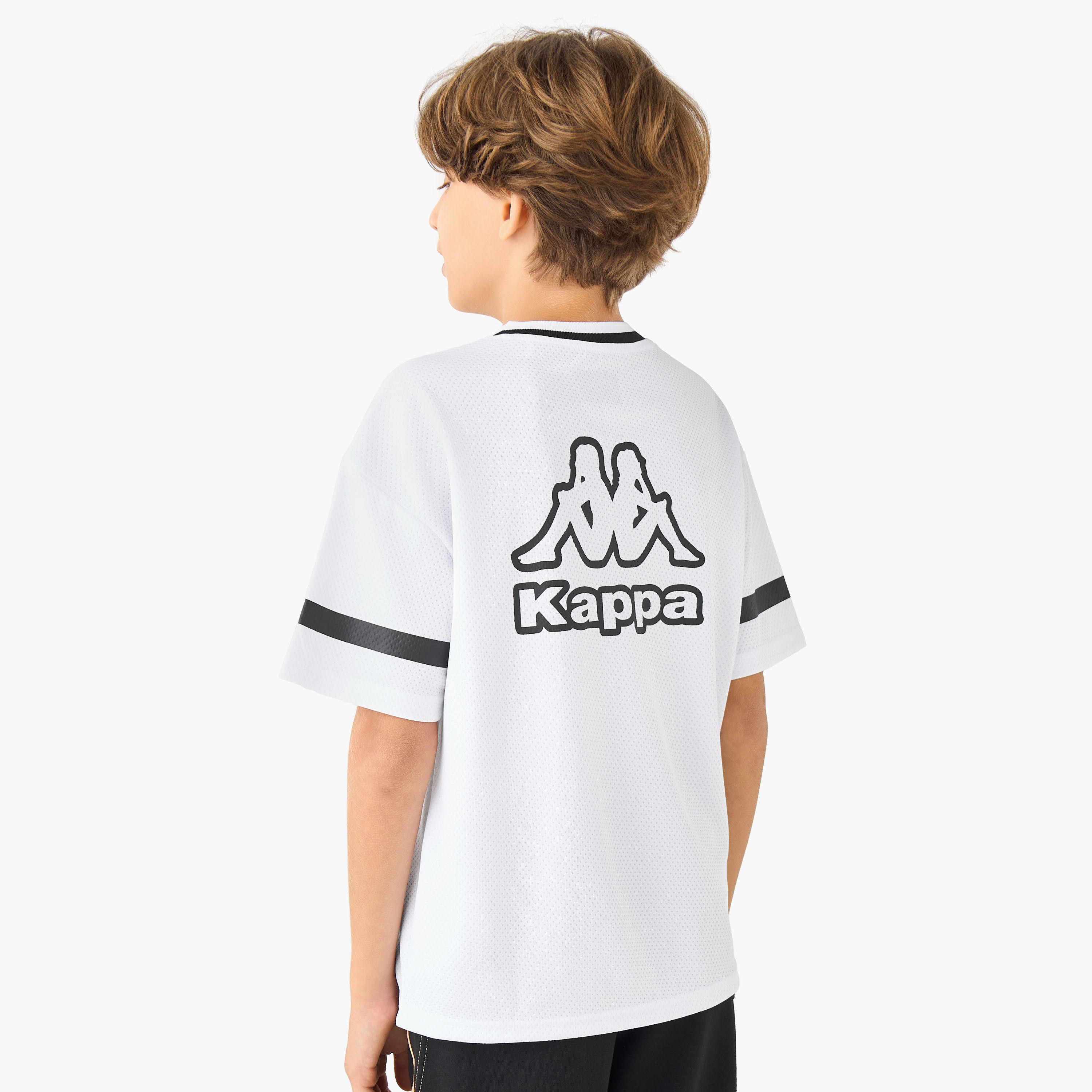 Kappa V-neck Short Sleeves T-shirt with Logo Print-boys-clothing-sportswear-tops-image-1