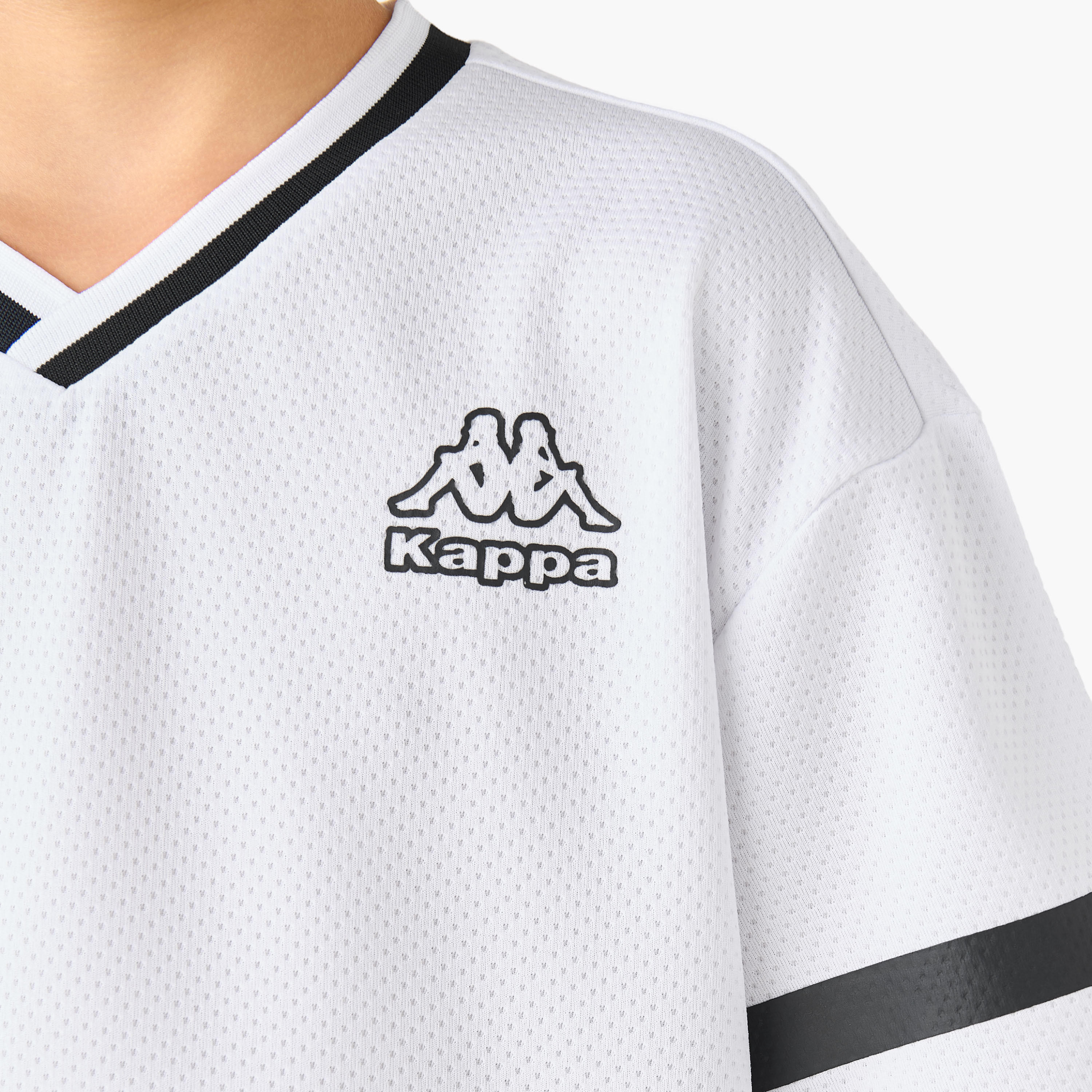 Kappa V-neck Short Sleeves T-shirt with Logo Print-boys-clothing-sportswear-tops-image-5
