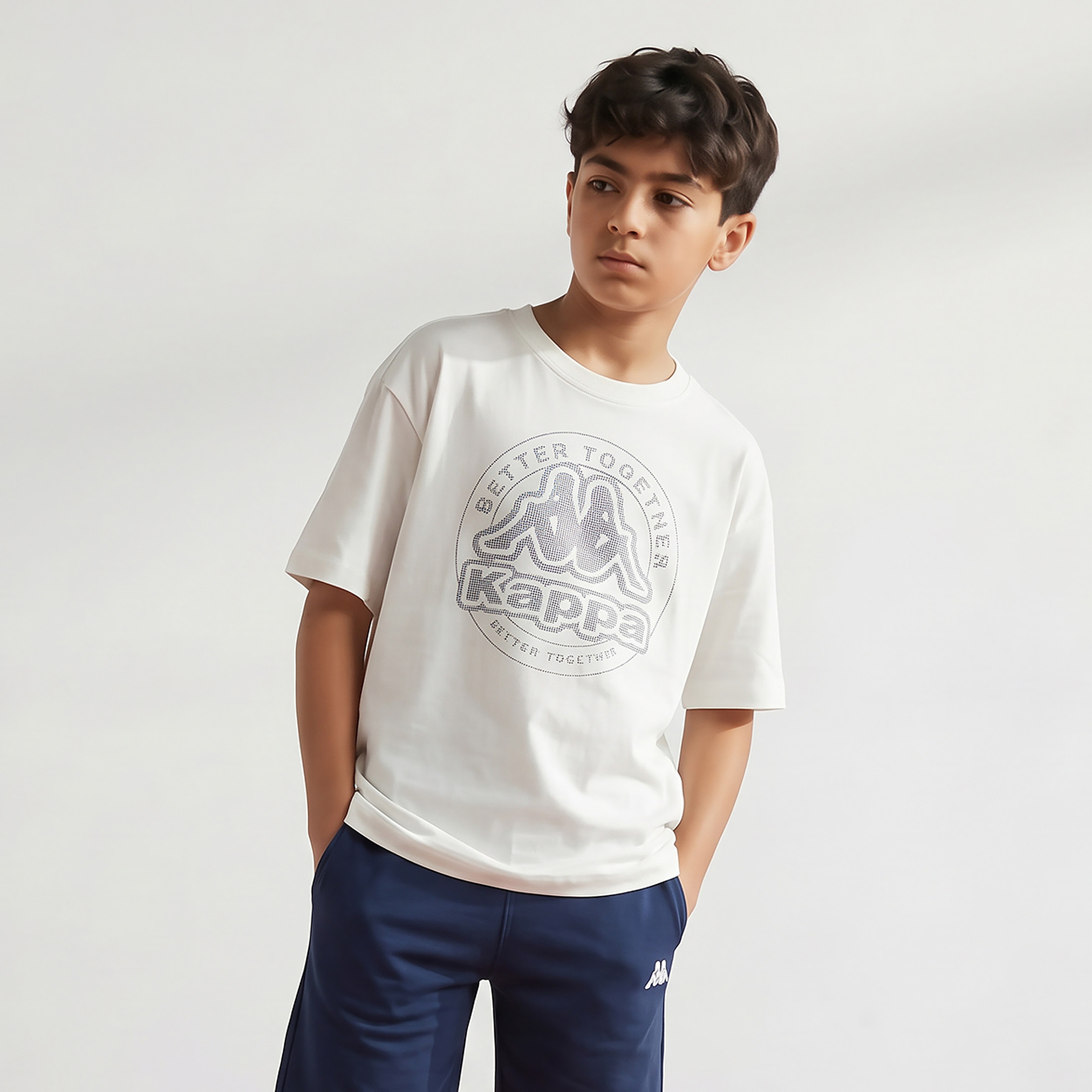 Kappa Crew Neck Short Sleeves T-shirt with Logo Print-boys-clothing-sportswear-tops-image-1