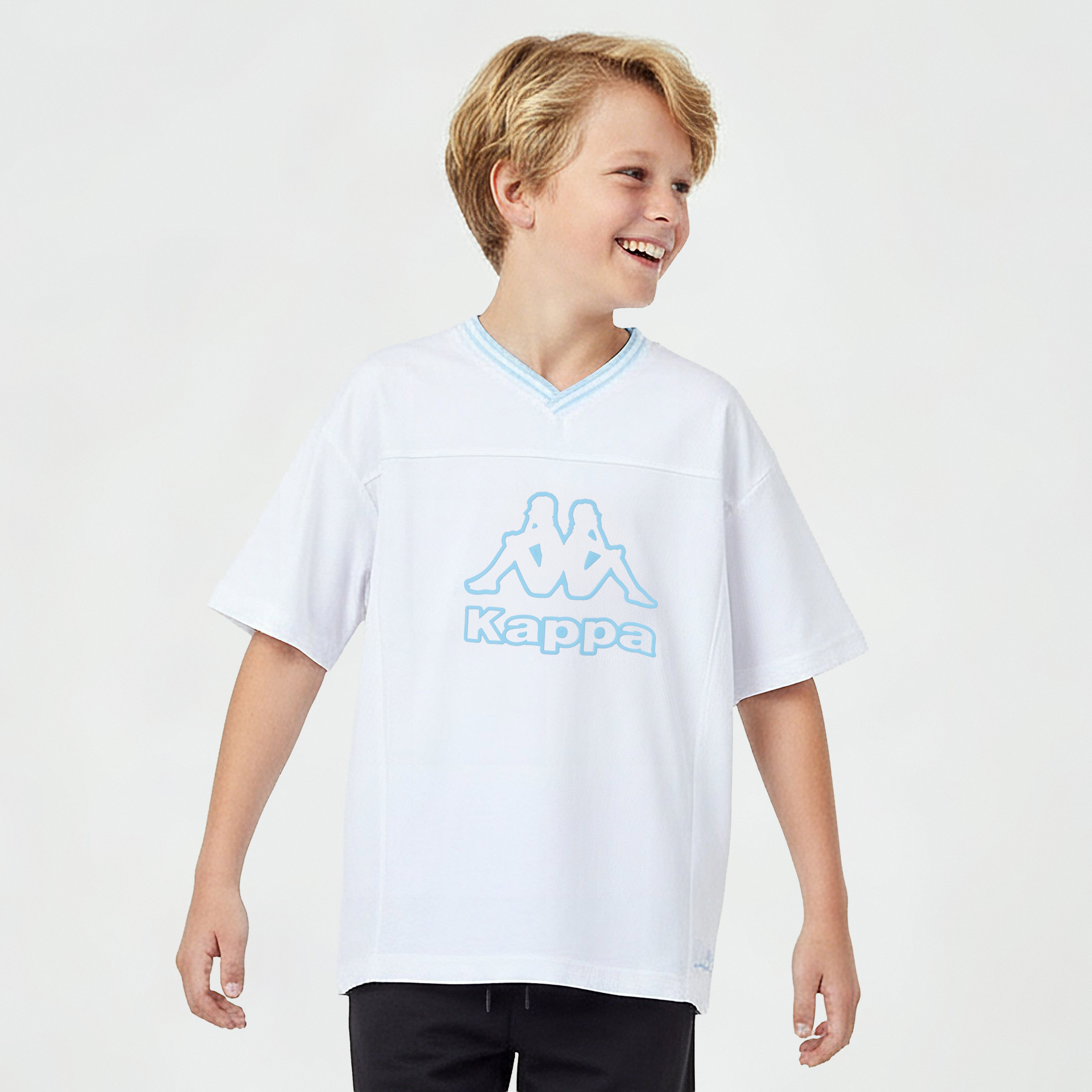 Kappa V-neck Short Sleeve T-shirt with Logo Print-boys-clothing-tshirtsandpolos-image-1