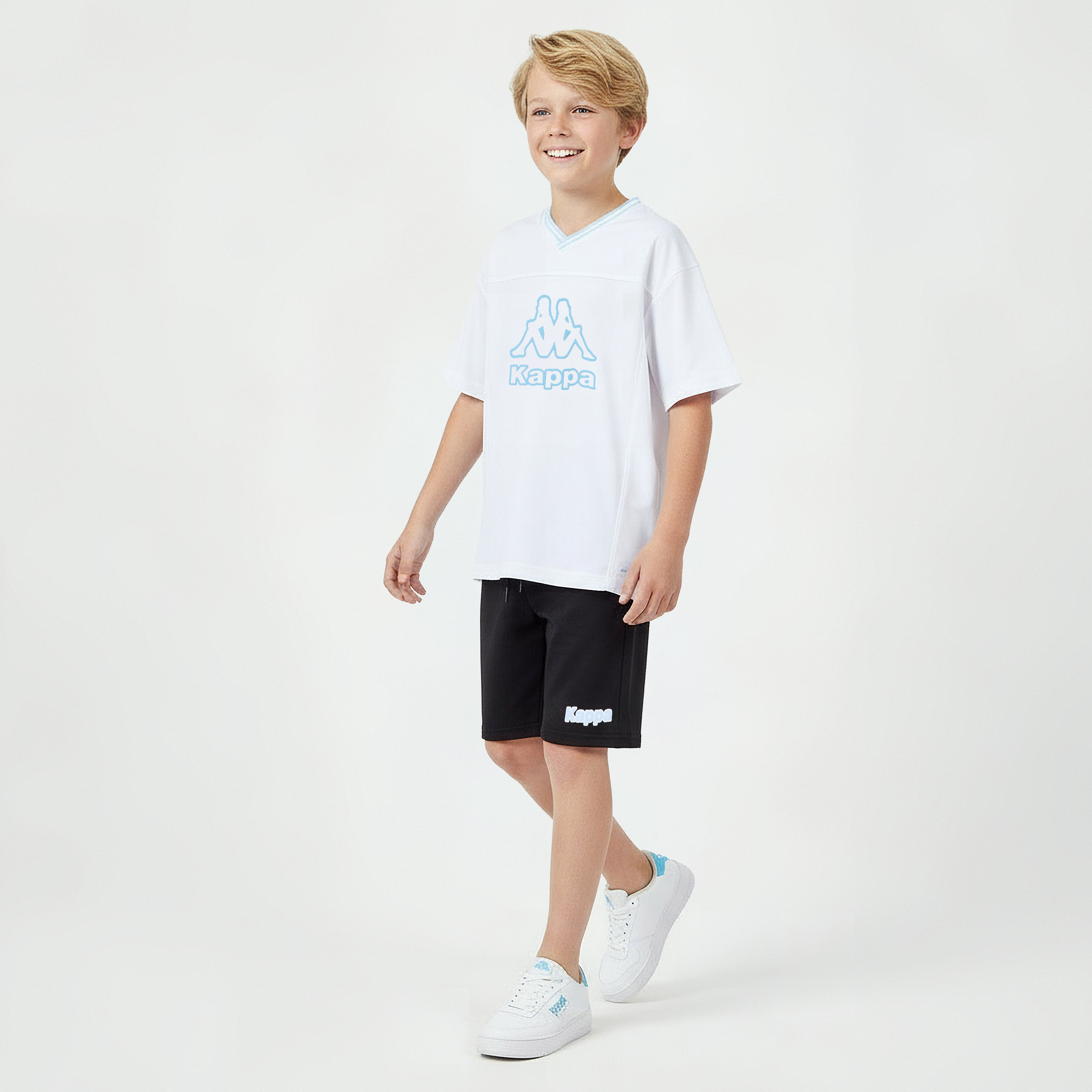Kappa V-neck Short Sleeve T-shirt with Logo Print-boys-clothing-tshirtsandpolos-image-5