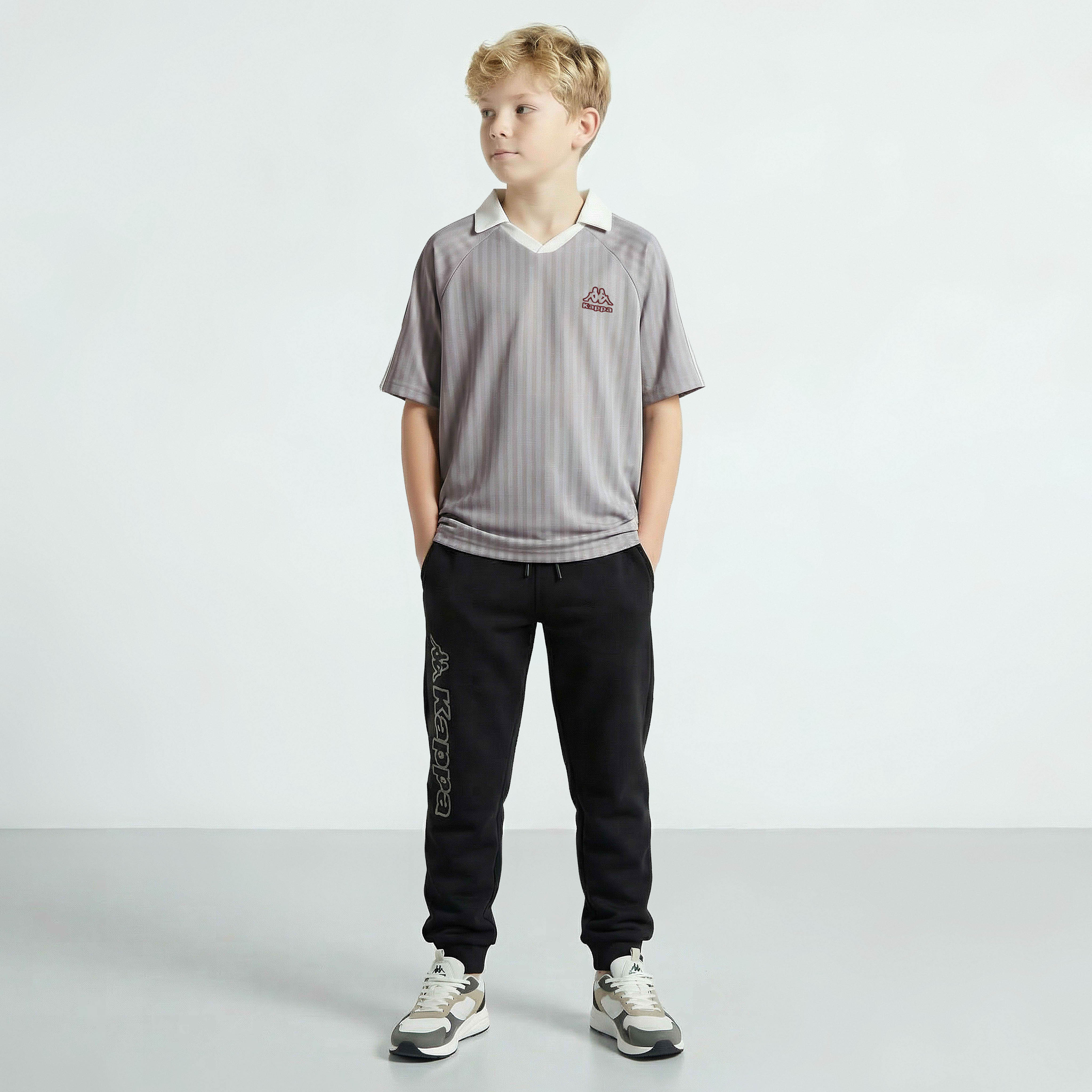 Kappa Collared Raglan Sleeves T-shirt with Logo Print-boys-clothing-tshirtsandpolos-image-2