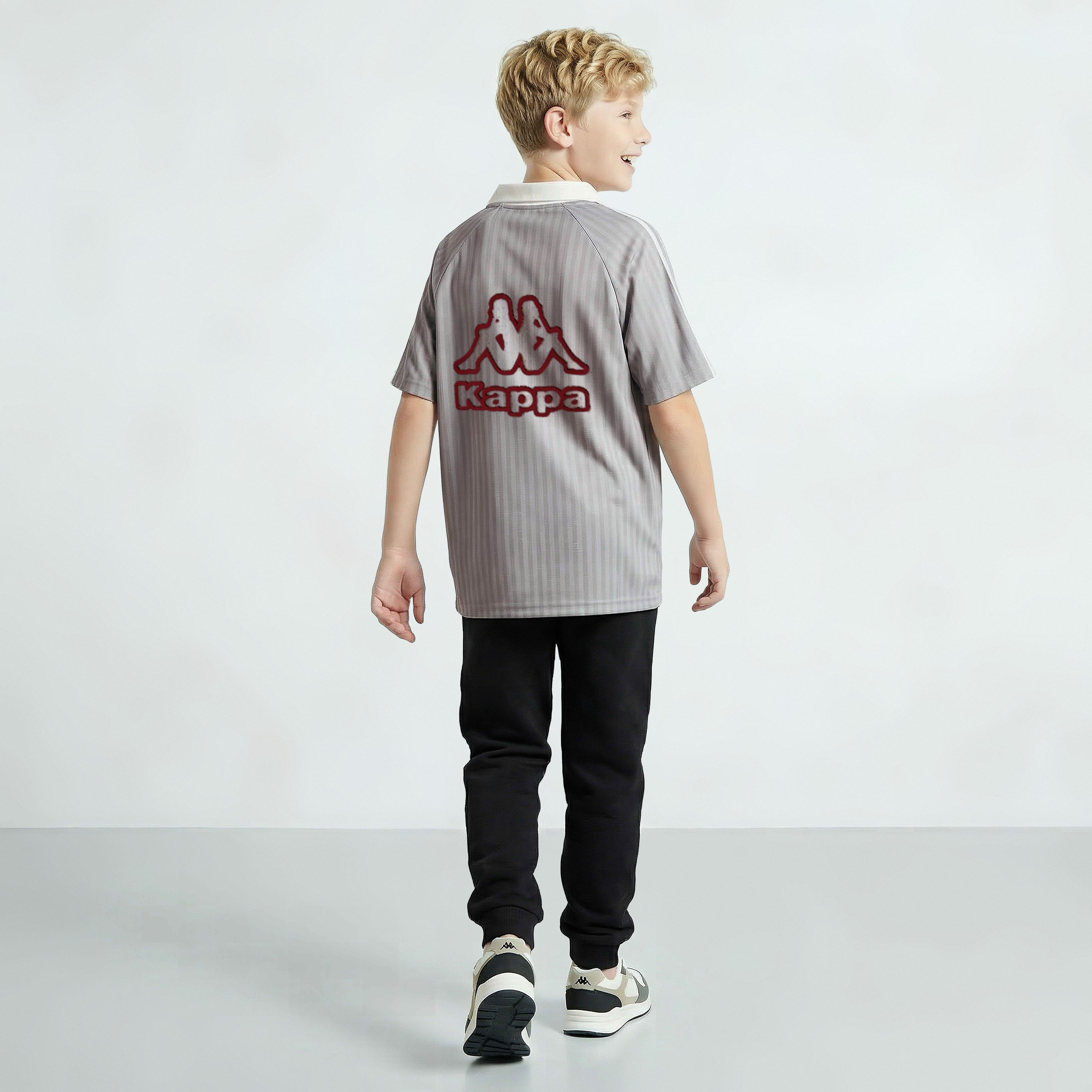 Kappa Collared Raglan Sleeves T-shirt with Logo Print-boys-clothing-tshirtsandpolos-image-3