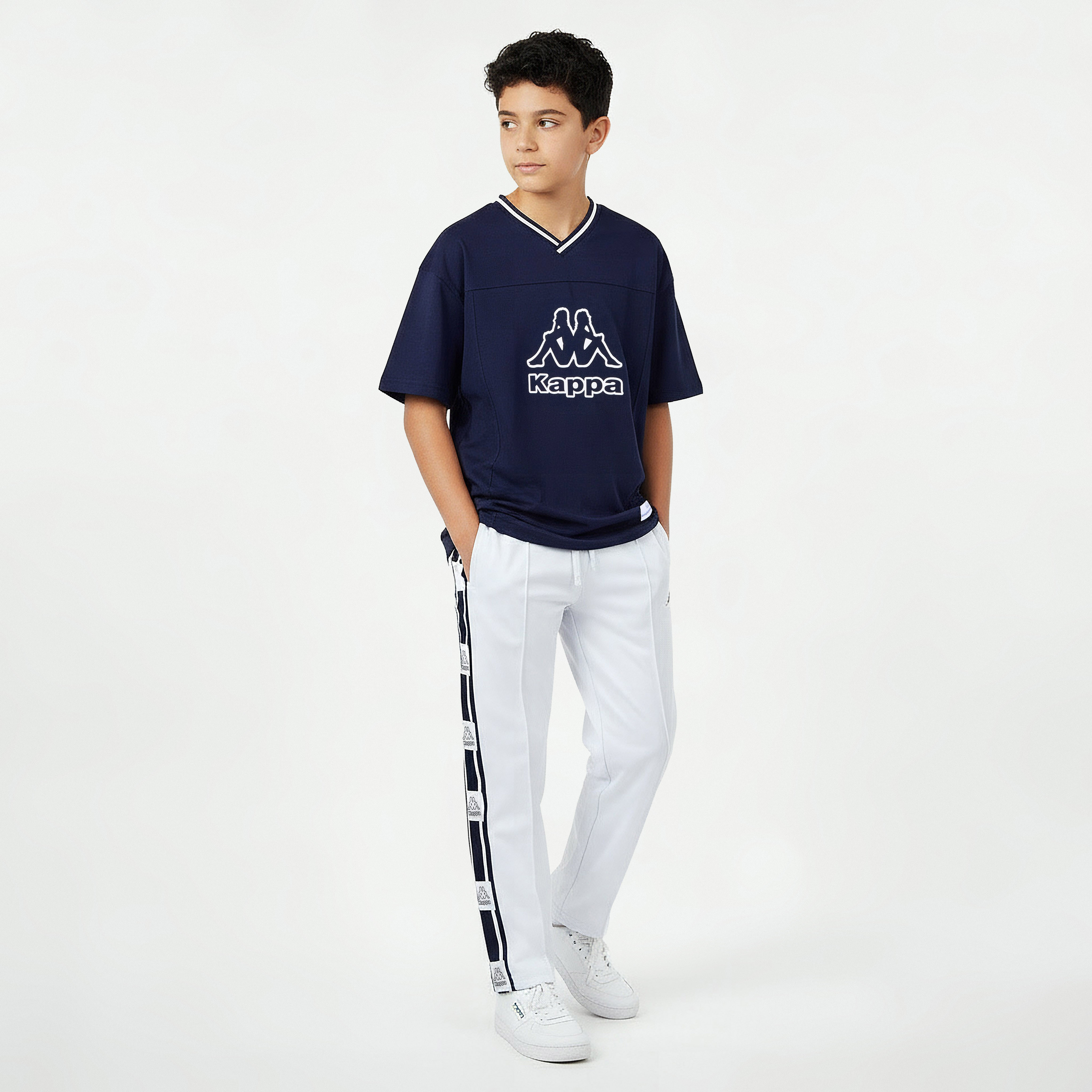 Kappa V-neck Short Sleeve T-shirt with Logo Print-boys-clothing-tshirtsandpolos-image-2