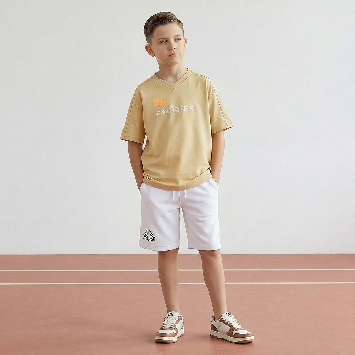 Kappa V-neck Short Sleeves T-shirt with Logo Print-boys-clothing-tshirtsandpolos-image-2