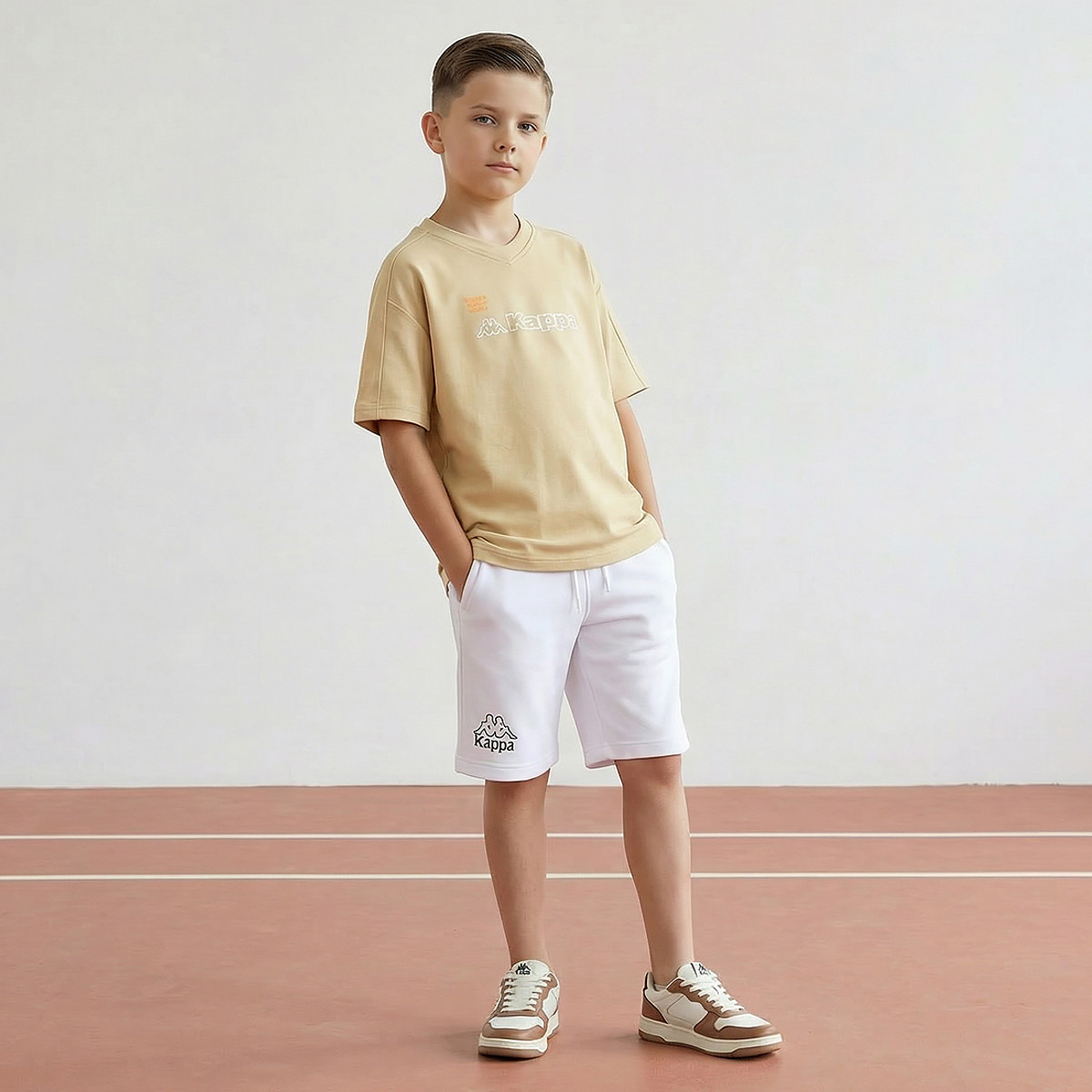 Kappa V-neck Short Sleeves T-shirt with Logo Print-boys-clothing-tshirtsandpolos-image-5